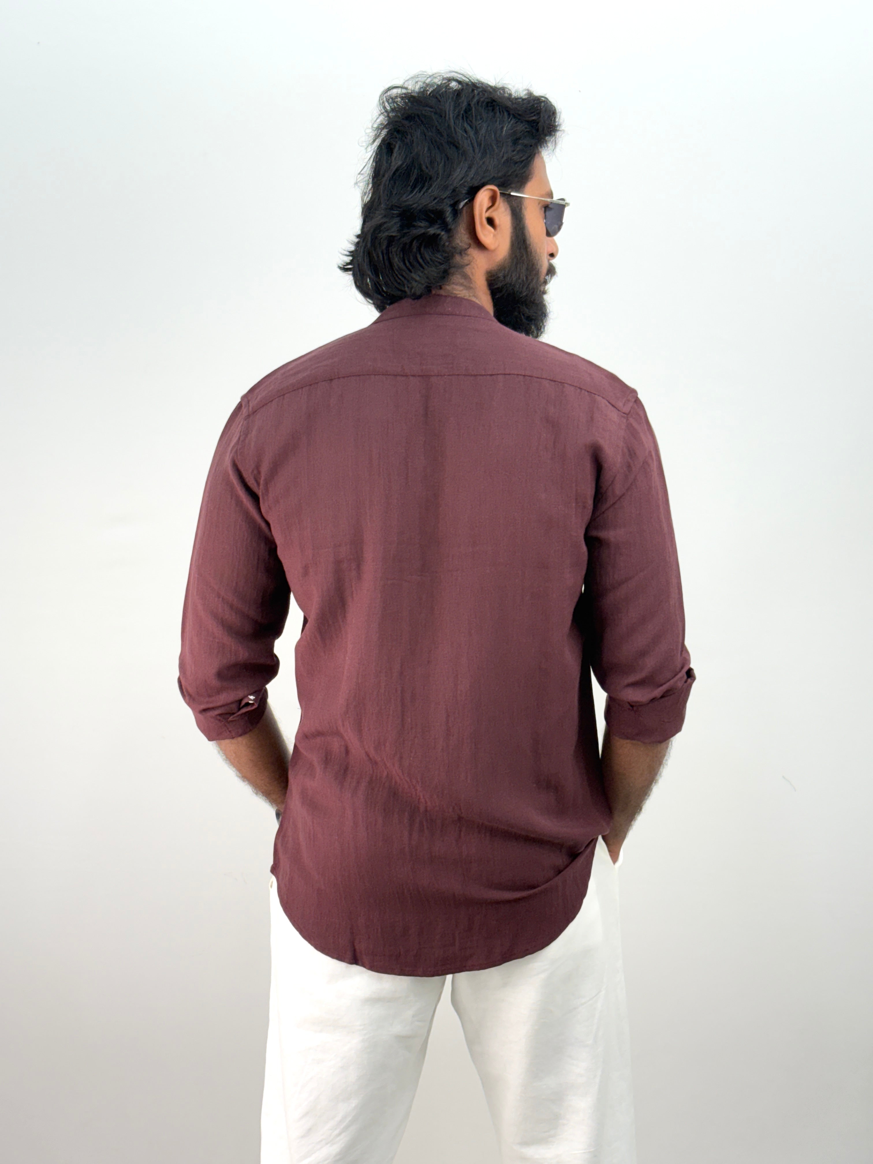 Maroon IMP Mandarin Collar Shirt