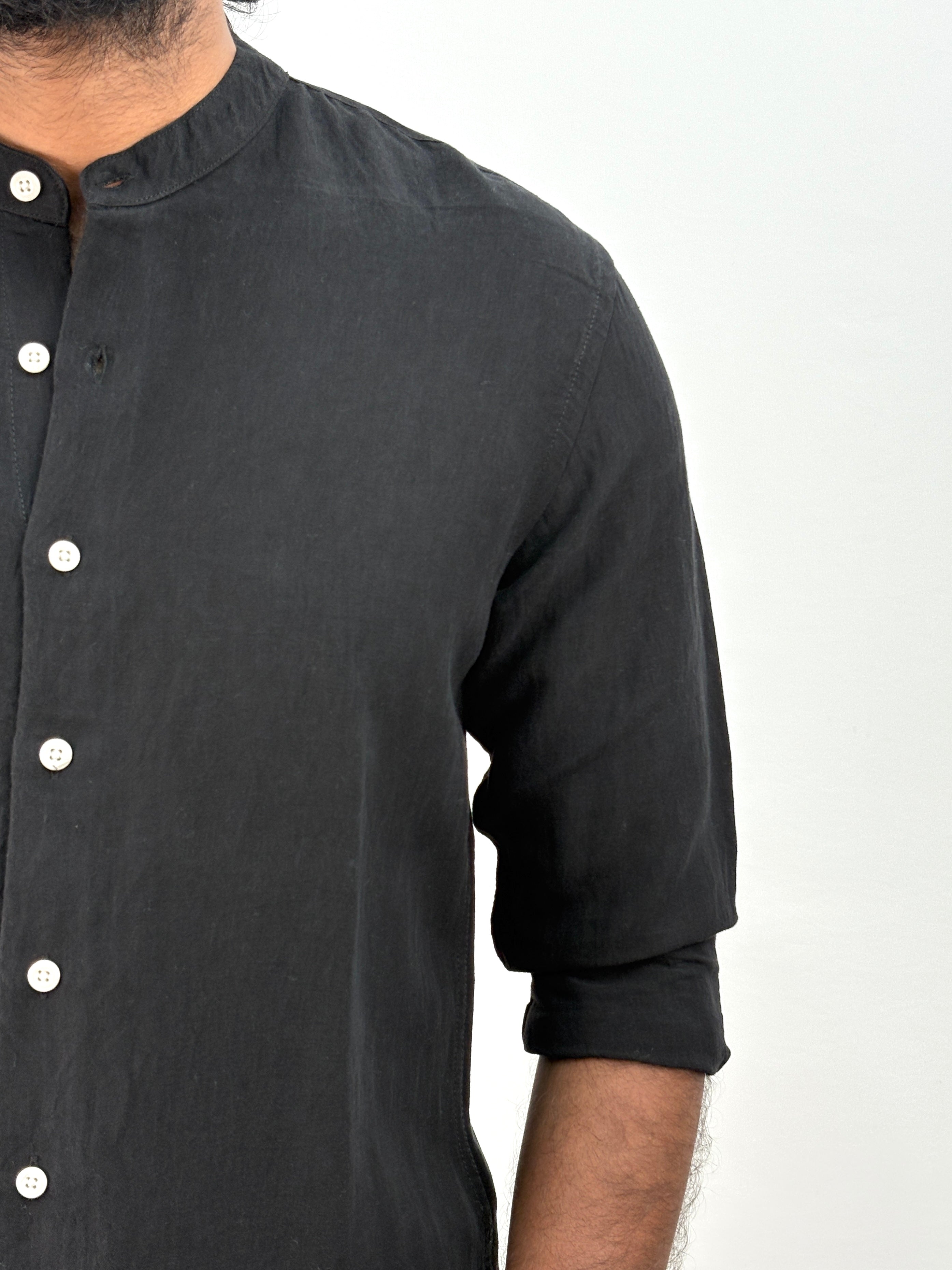 Black IMP Mandarin Collar Shirt