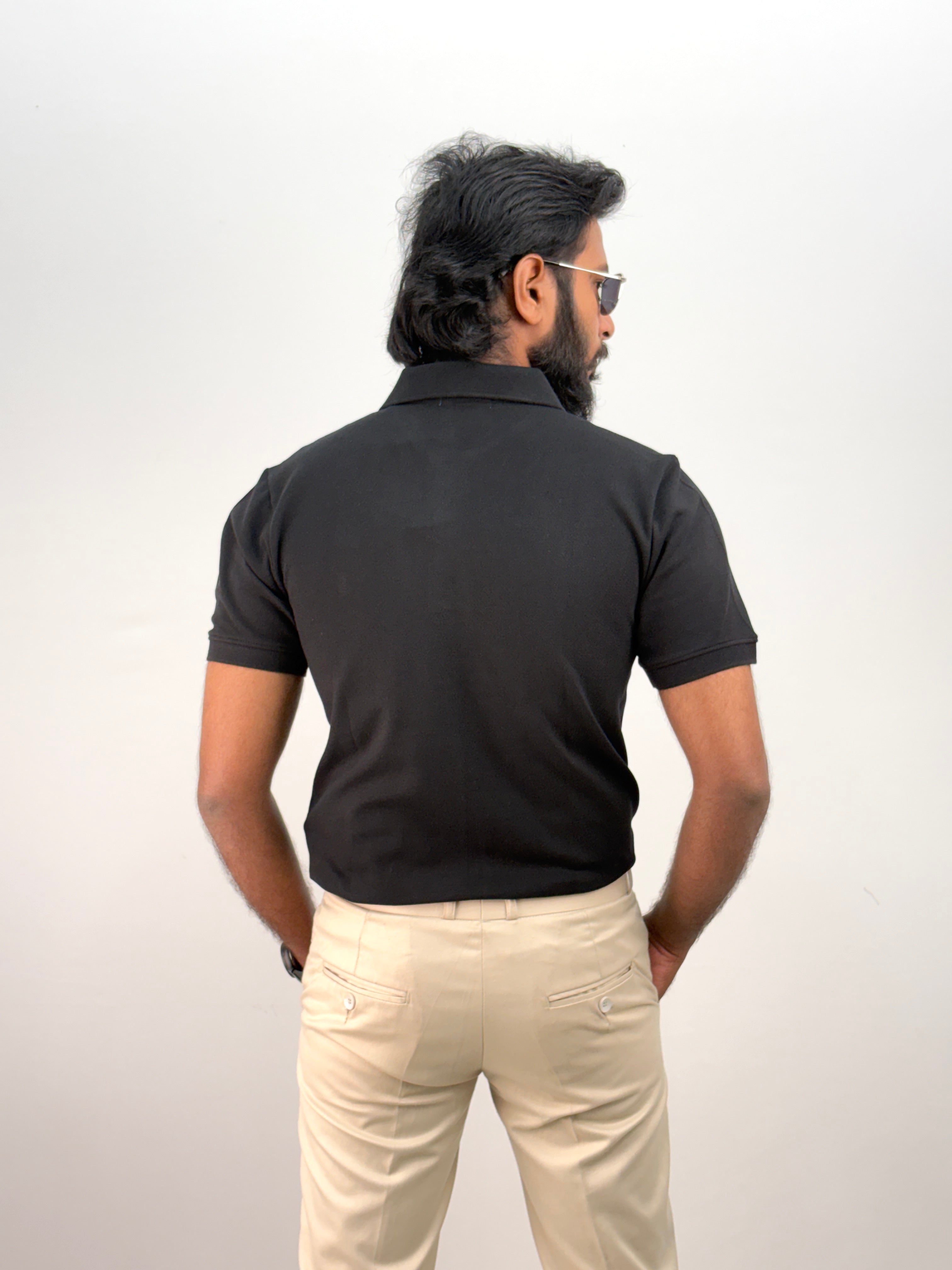 Black Half Sleeve Polo T-shirt