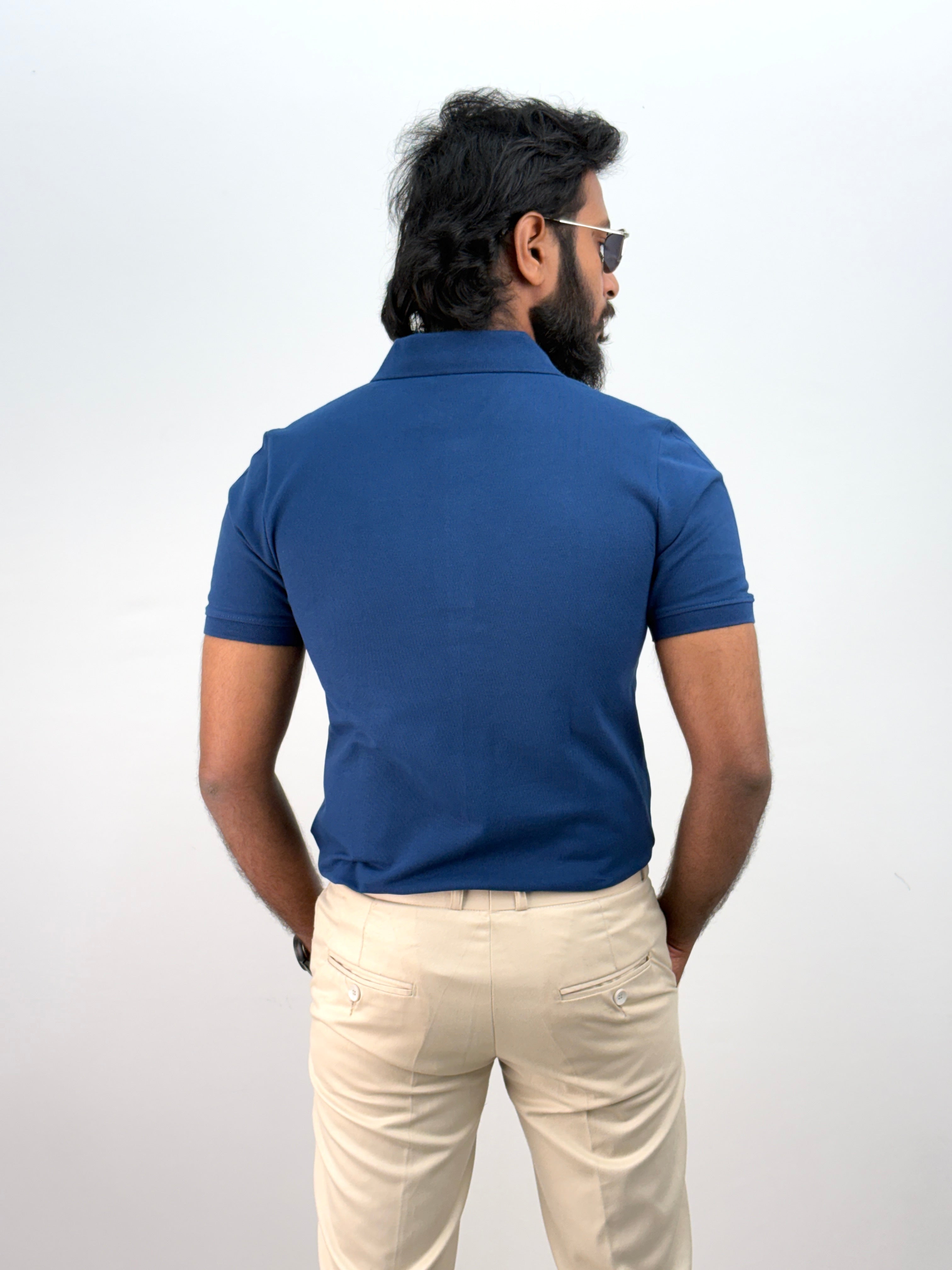 Dark Blue Half Sleeve Polo T-shirt