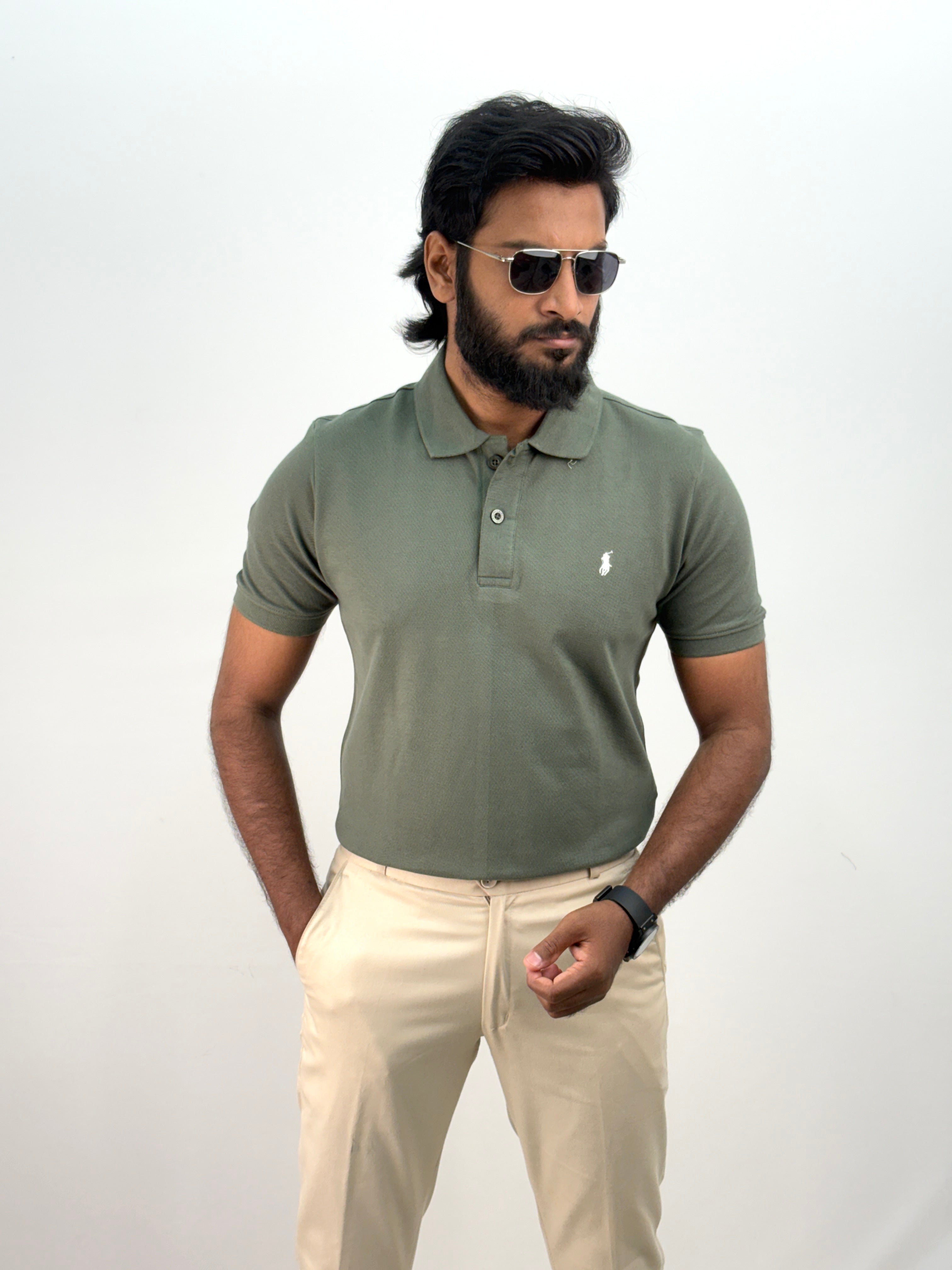 Green Half Sleeve Polo T-shirt