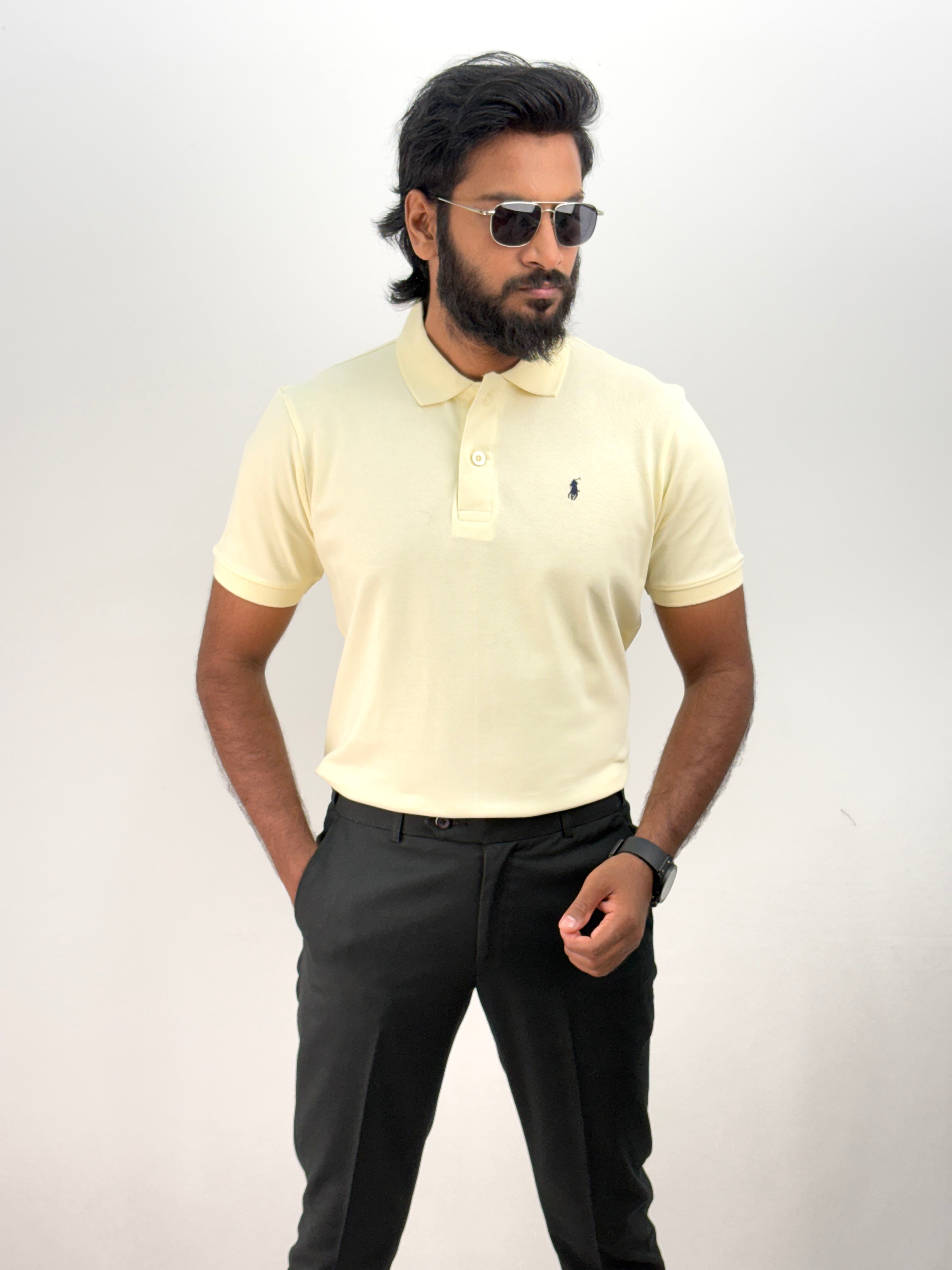Light Yellow Half Sleeve Polo T-shirt