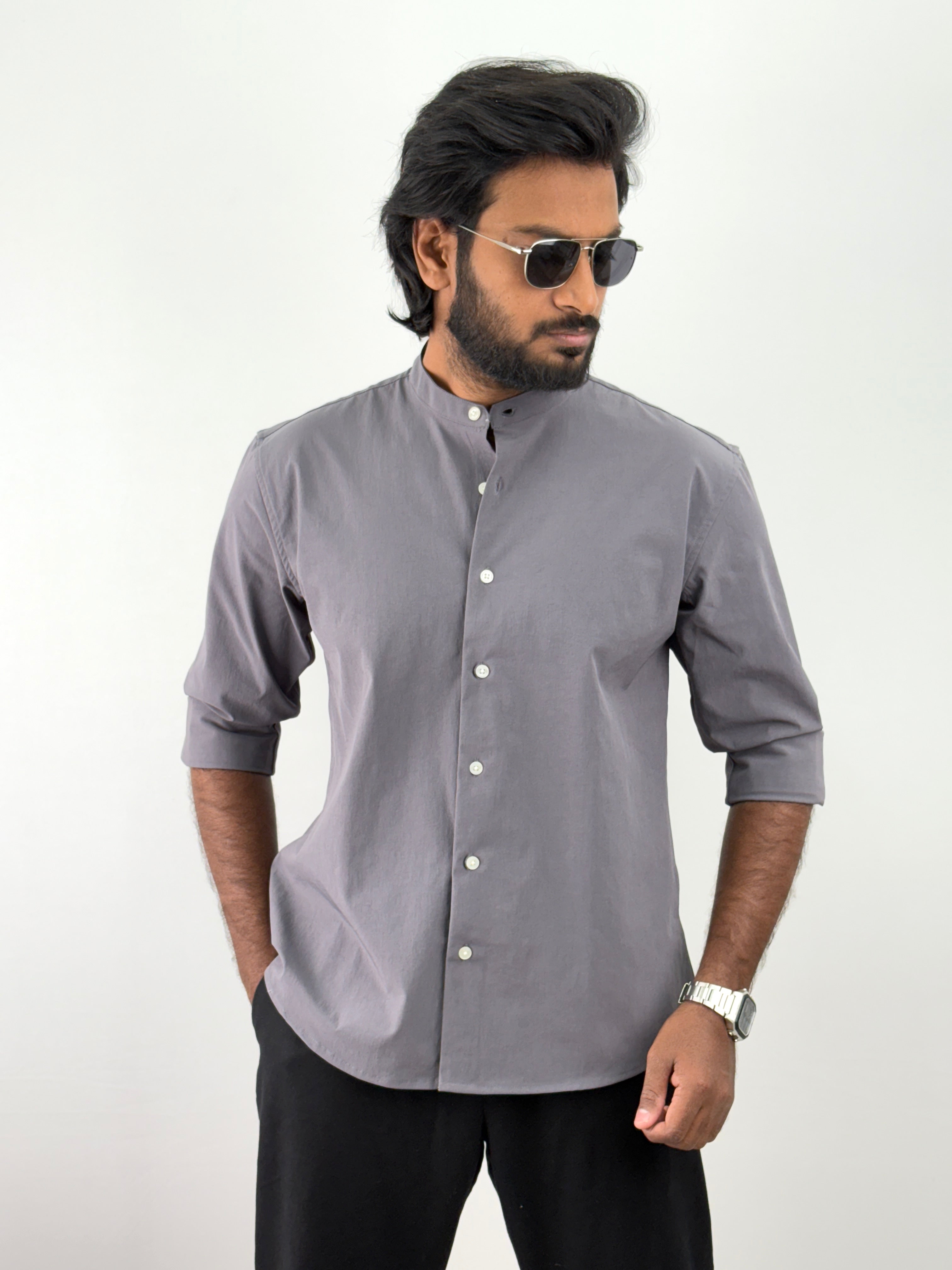 Ash Mandarin Collar Shirt