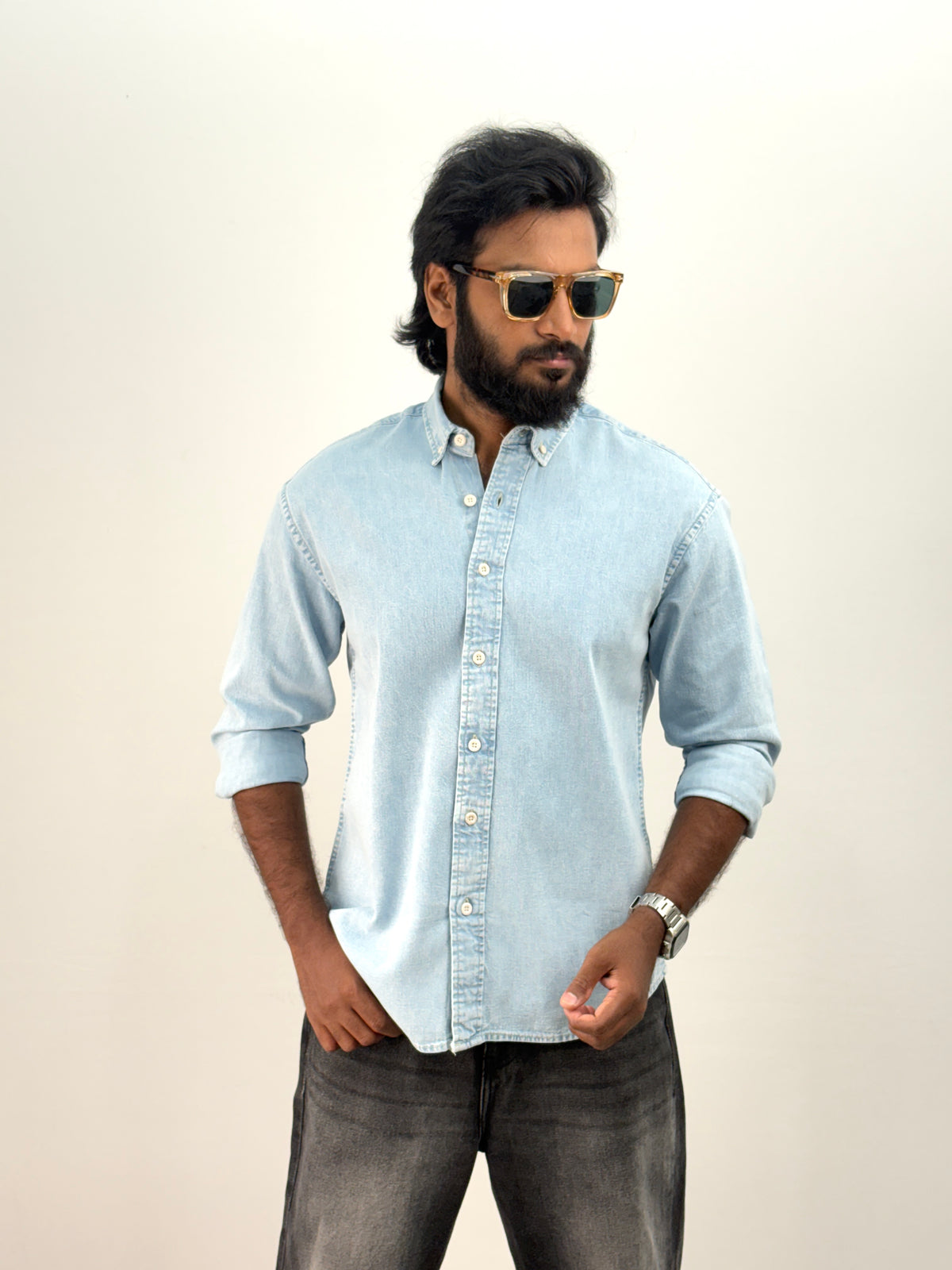 Ice Blue Denim Shirt 2