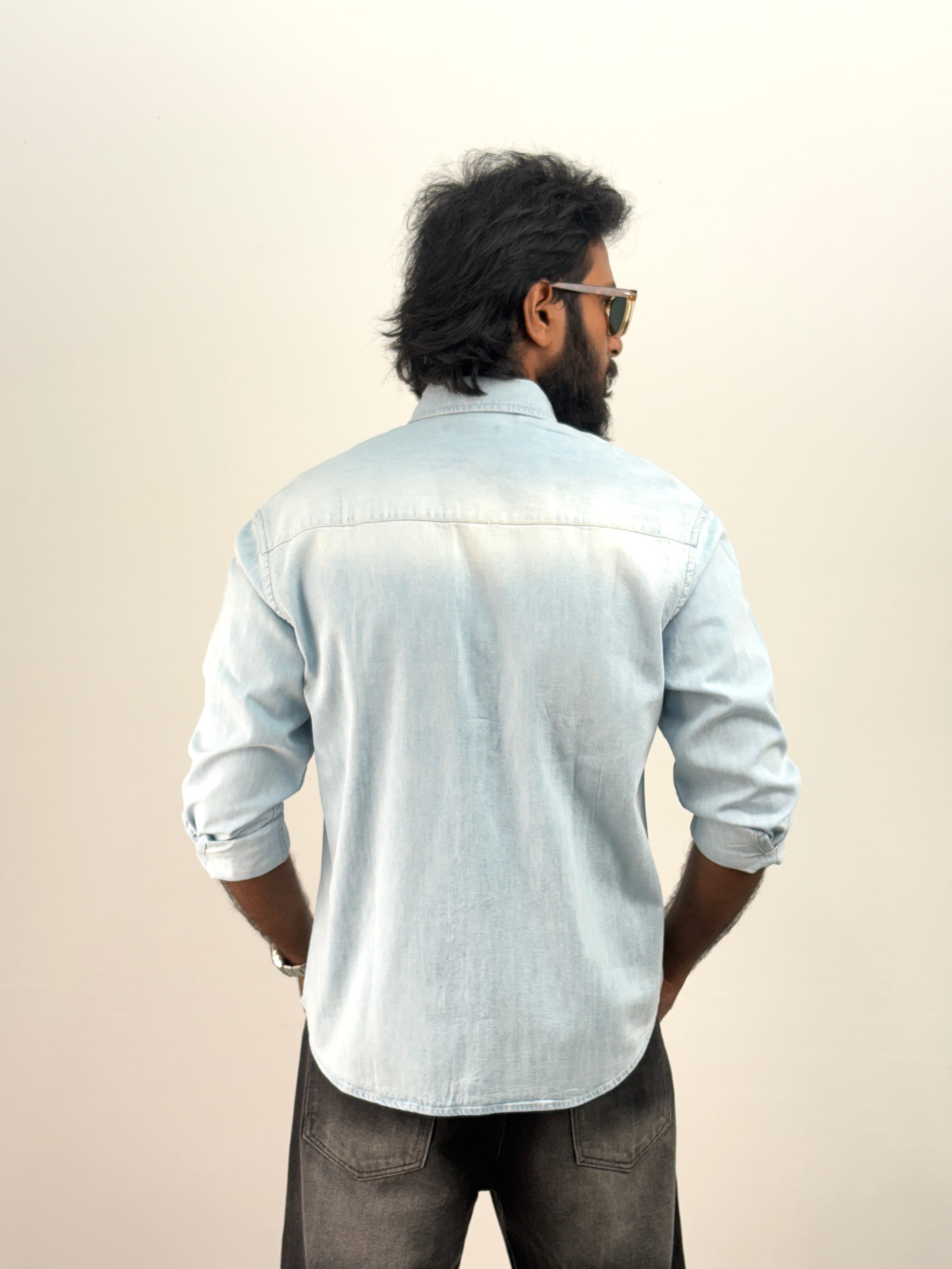 Ice Blue Shade Denim Shirt 2