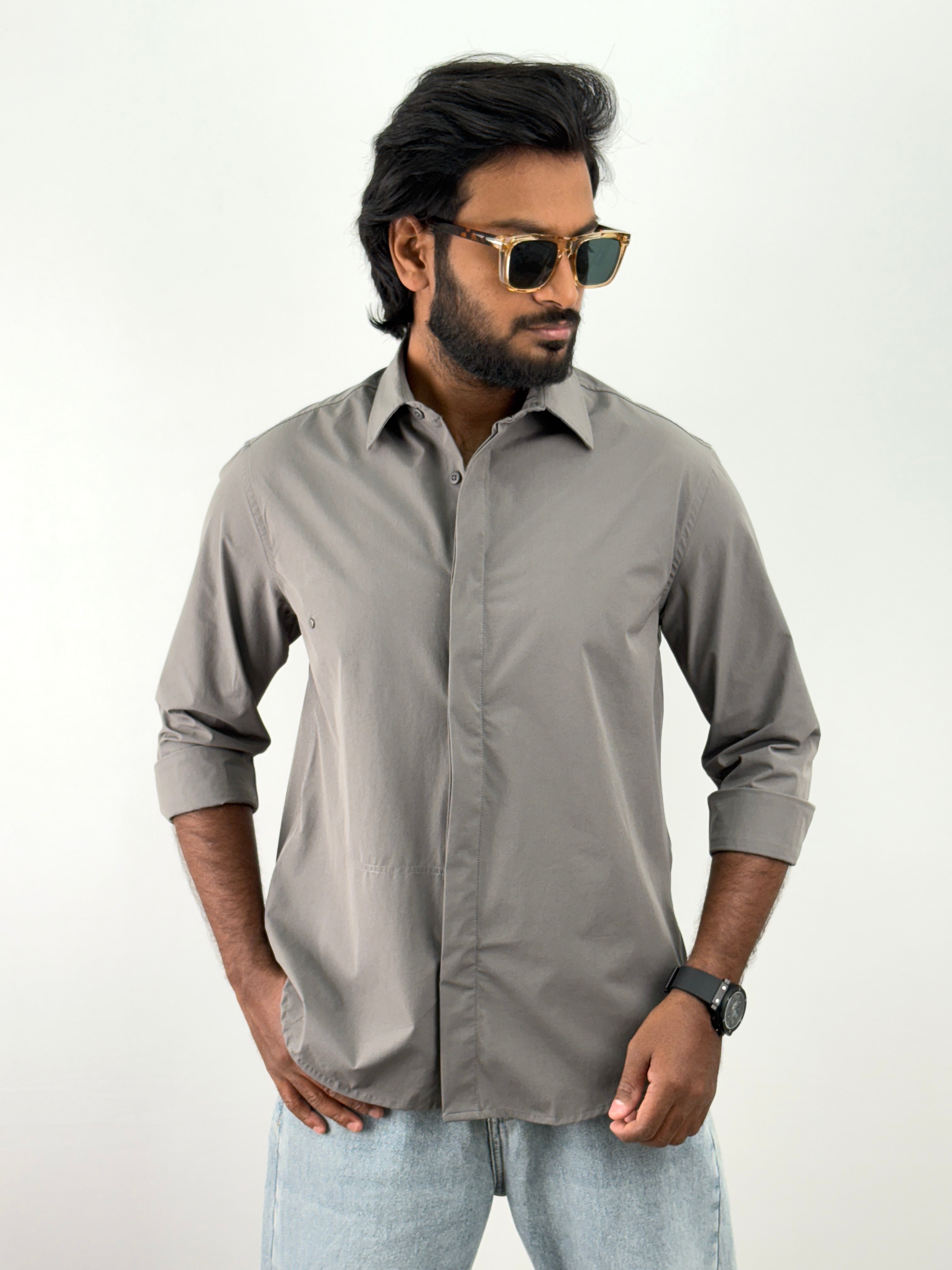 Dark Grey Oversized Shirt