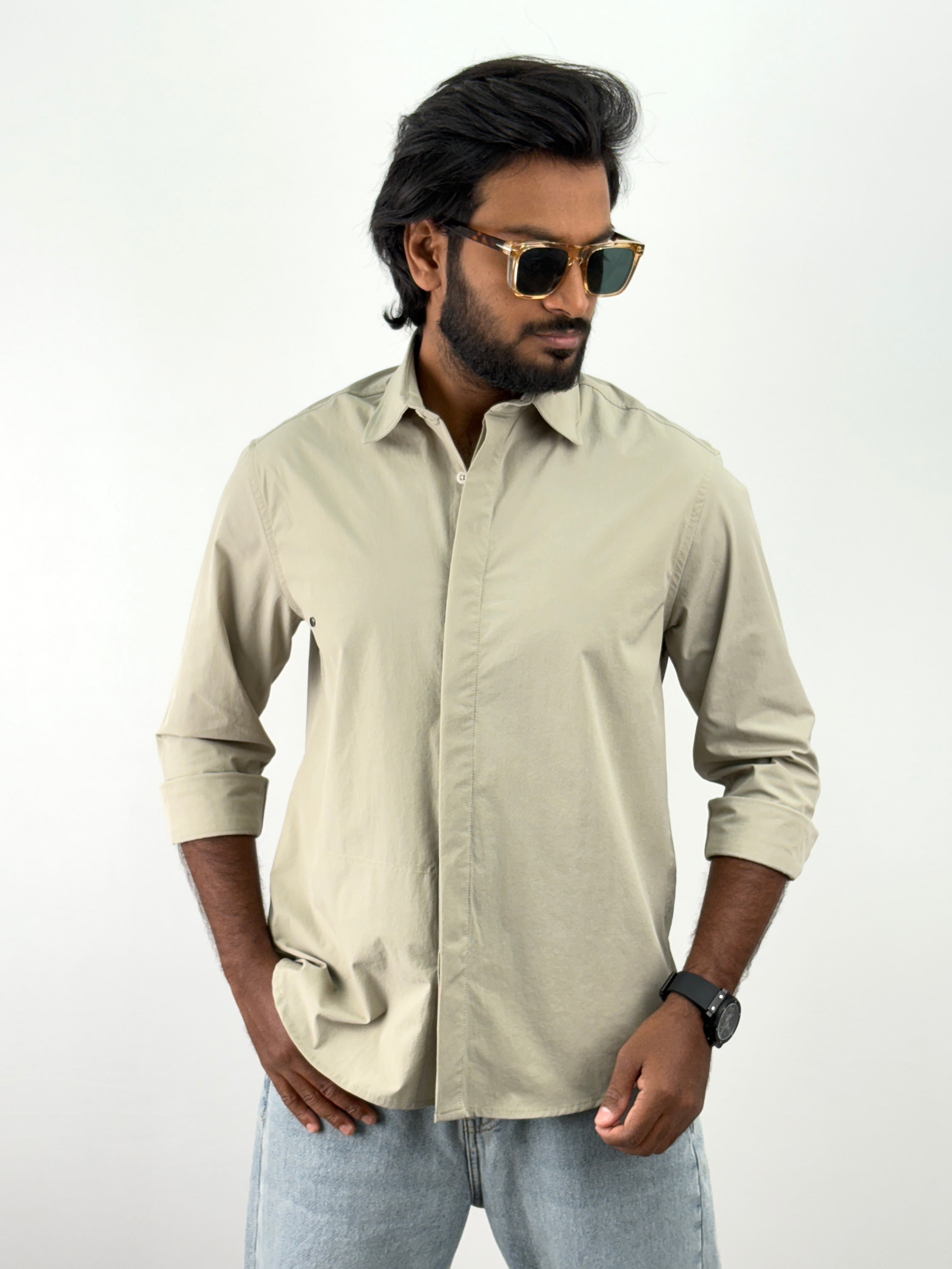 Beige Oversized Shirt