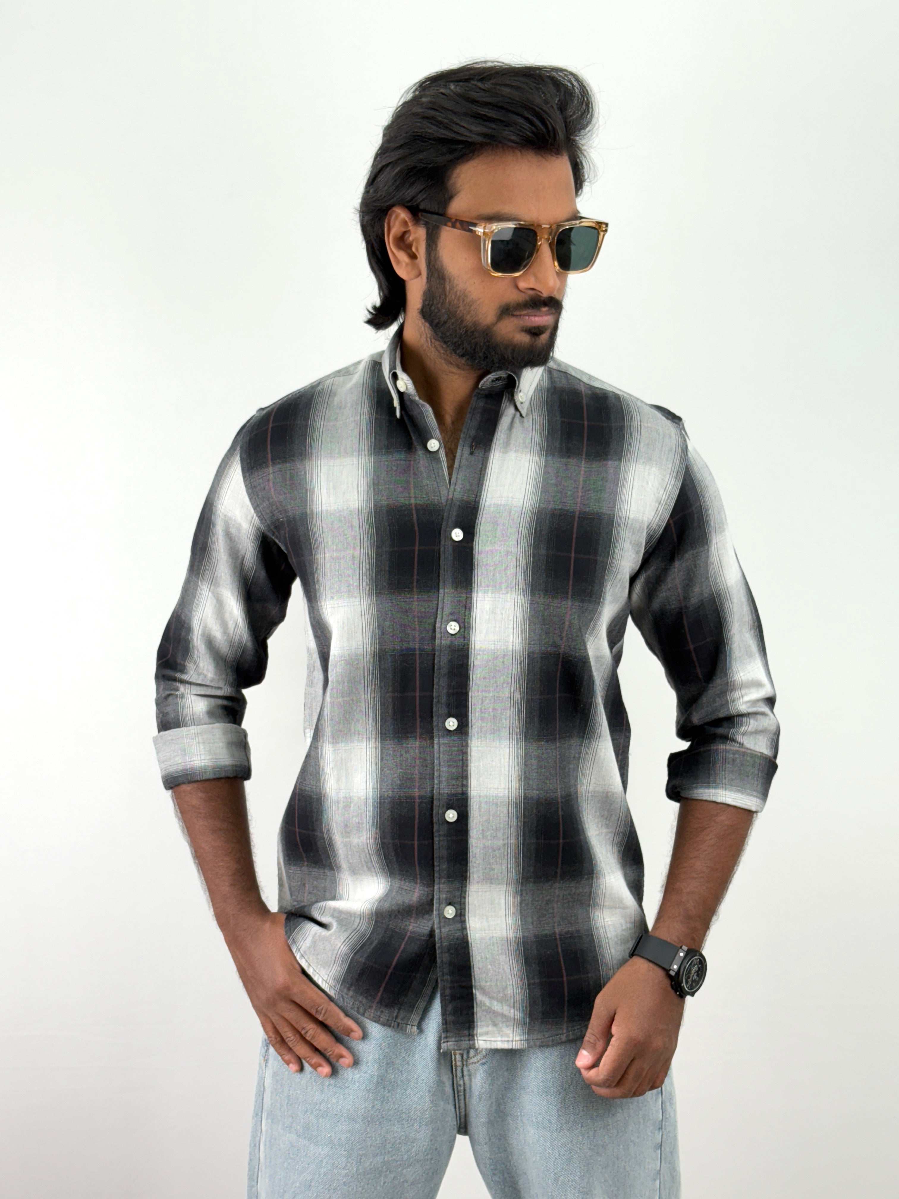 Black White Flannel Shirts