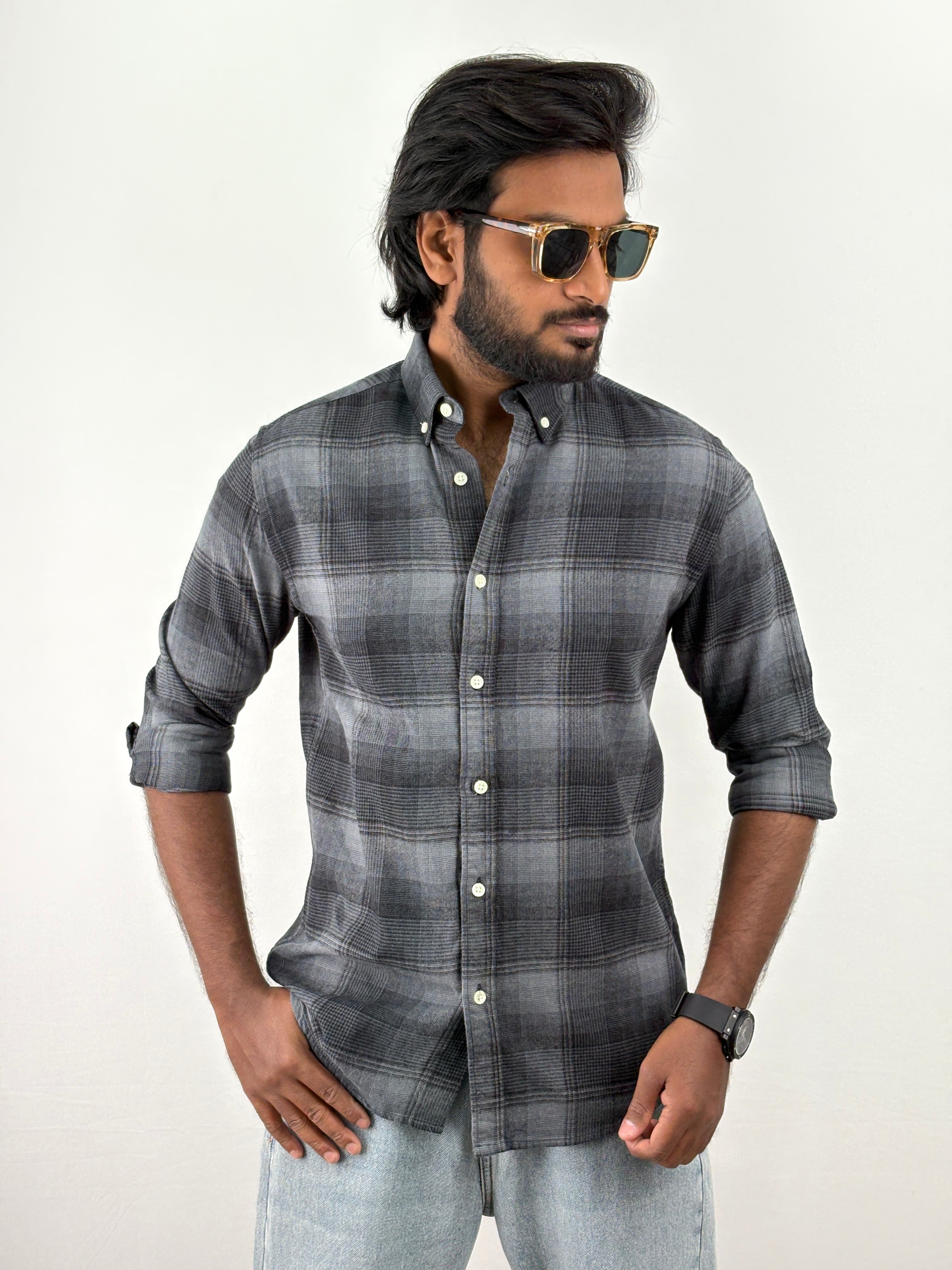 Dark Grey Flannel Shirts