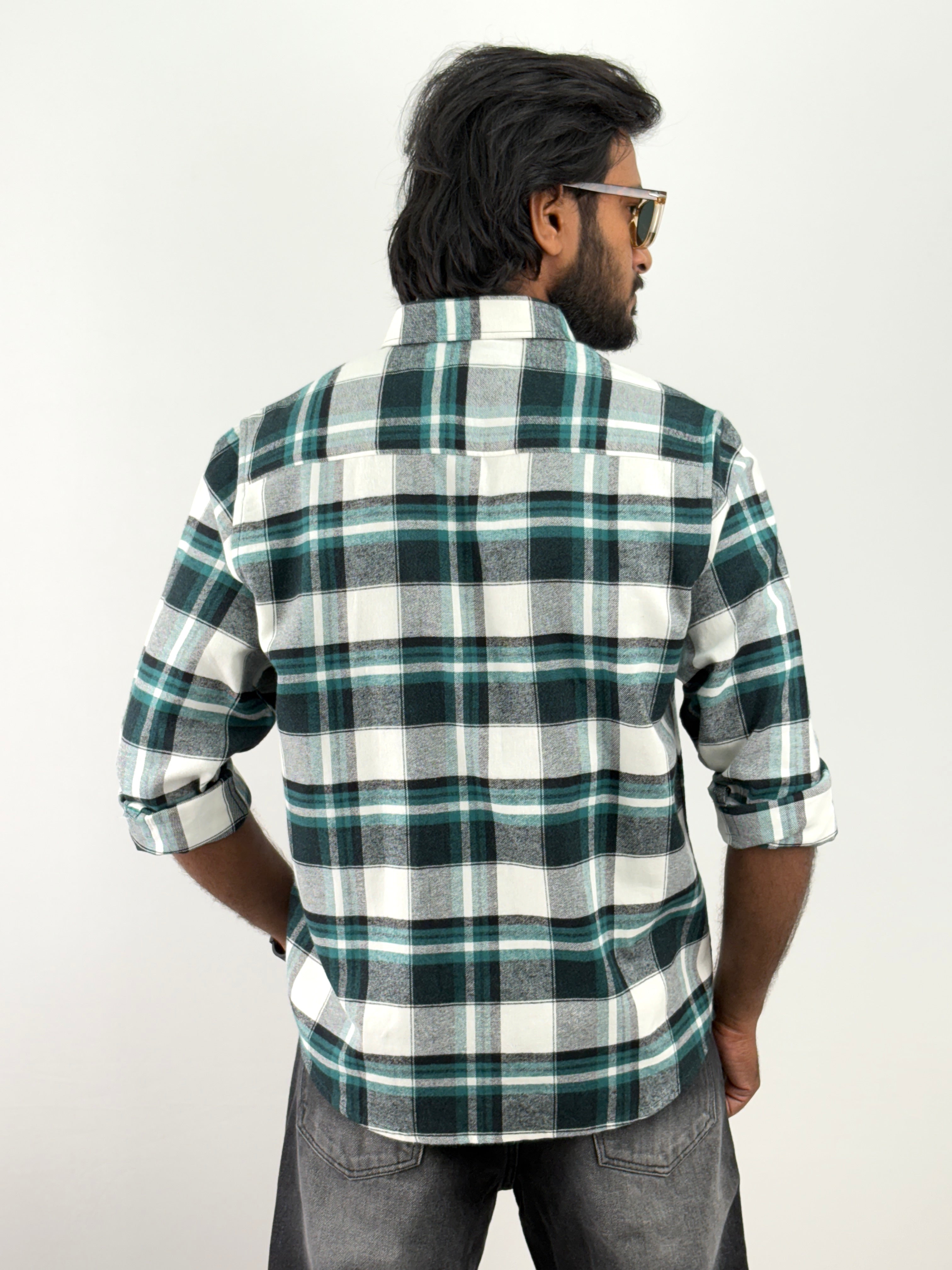Green White Flannel Shirts