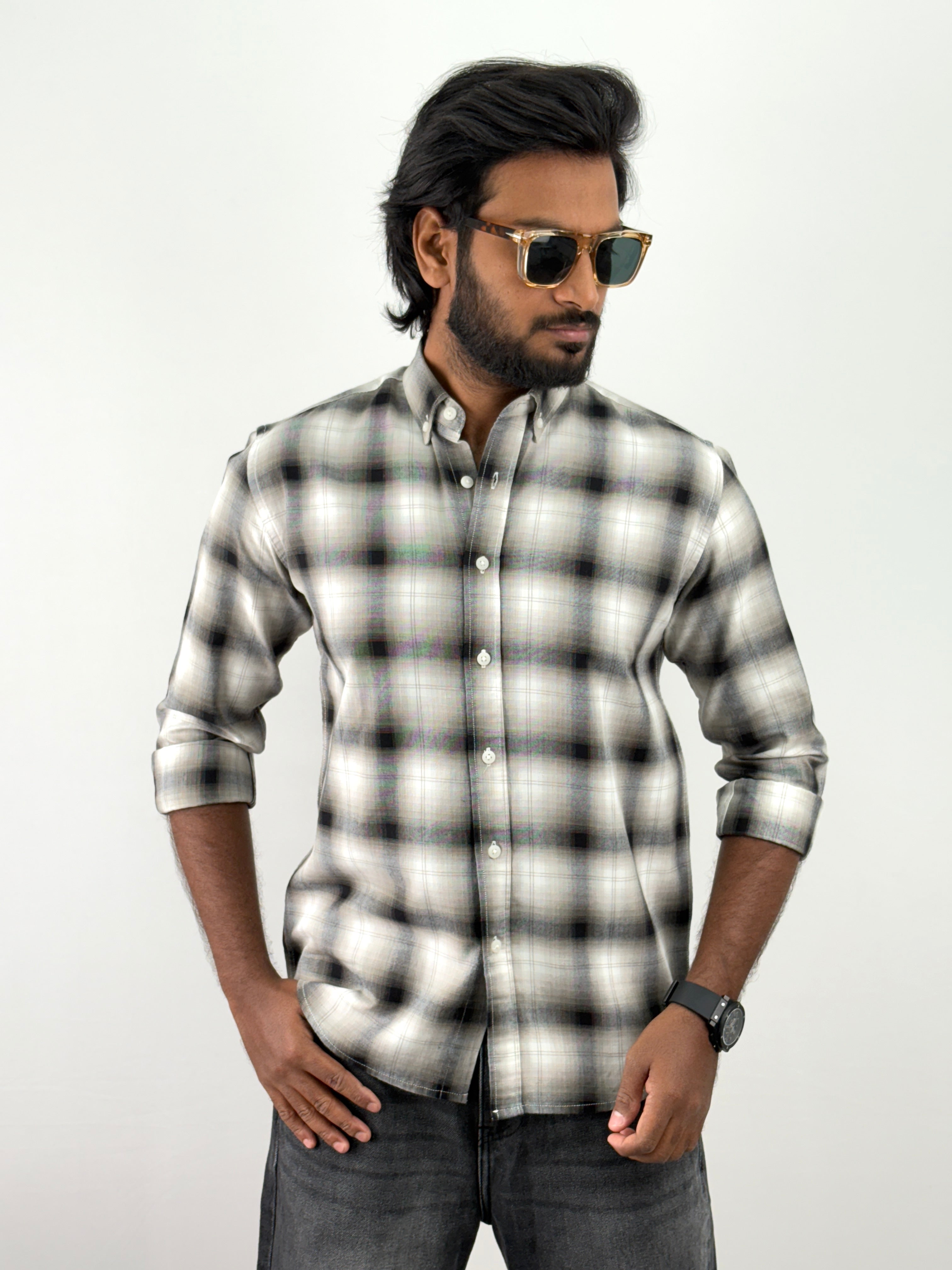 White Black Flannel Shirts
