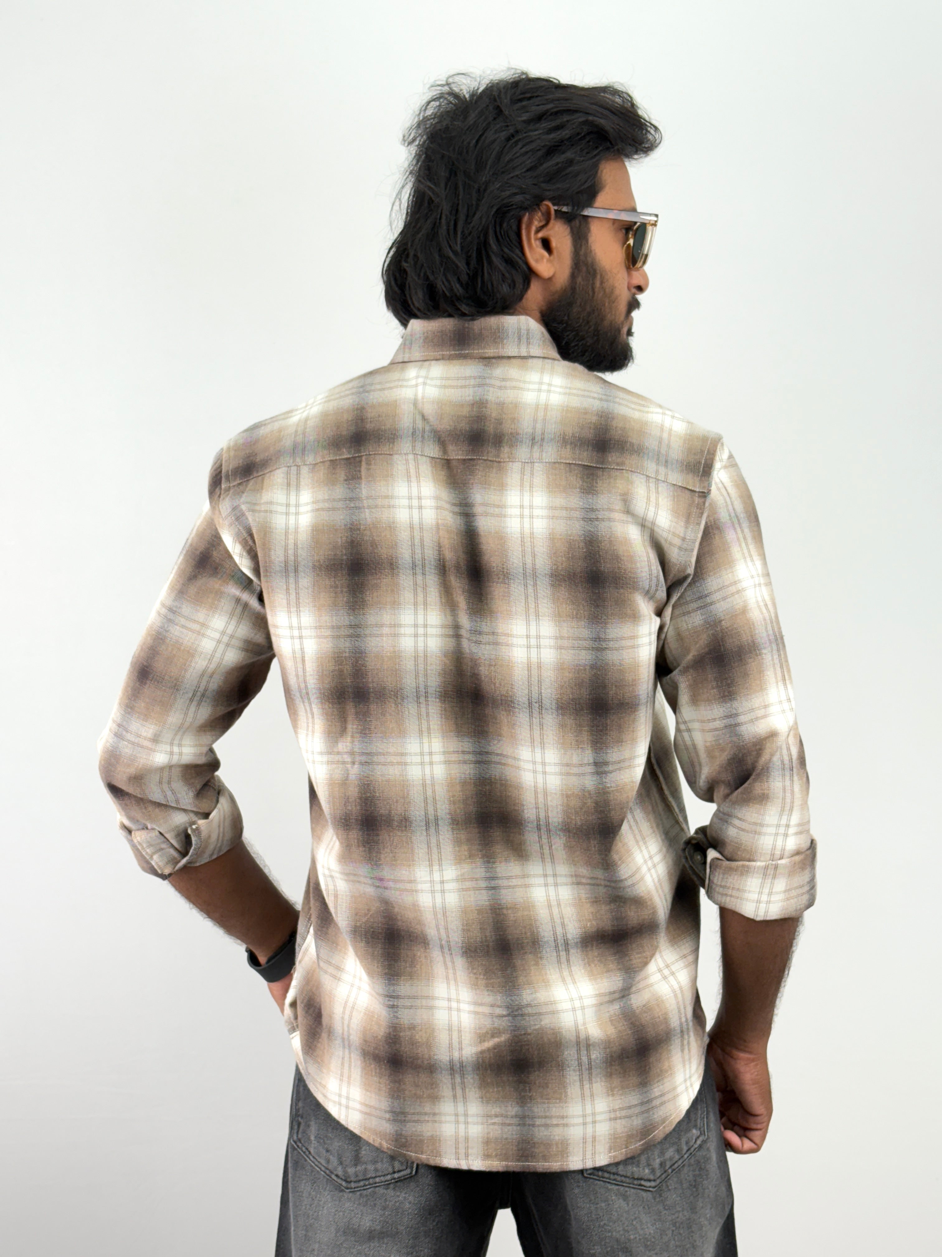 White Brown Flannel Shirts