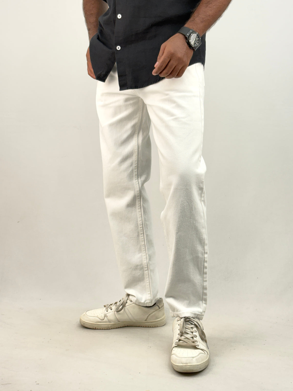 White Semi Baggy Jean