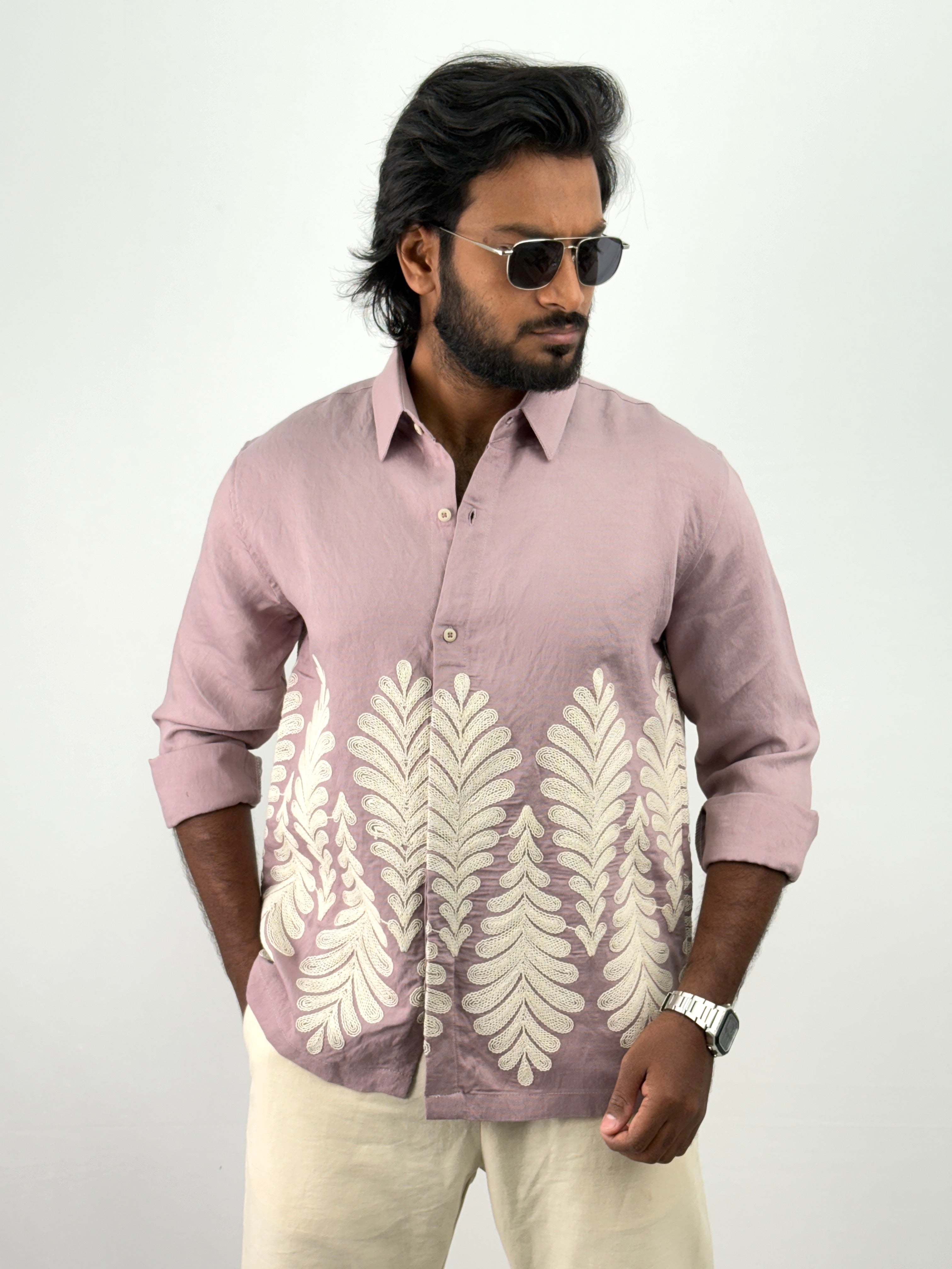 Lavender Embroidery Shirts