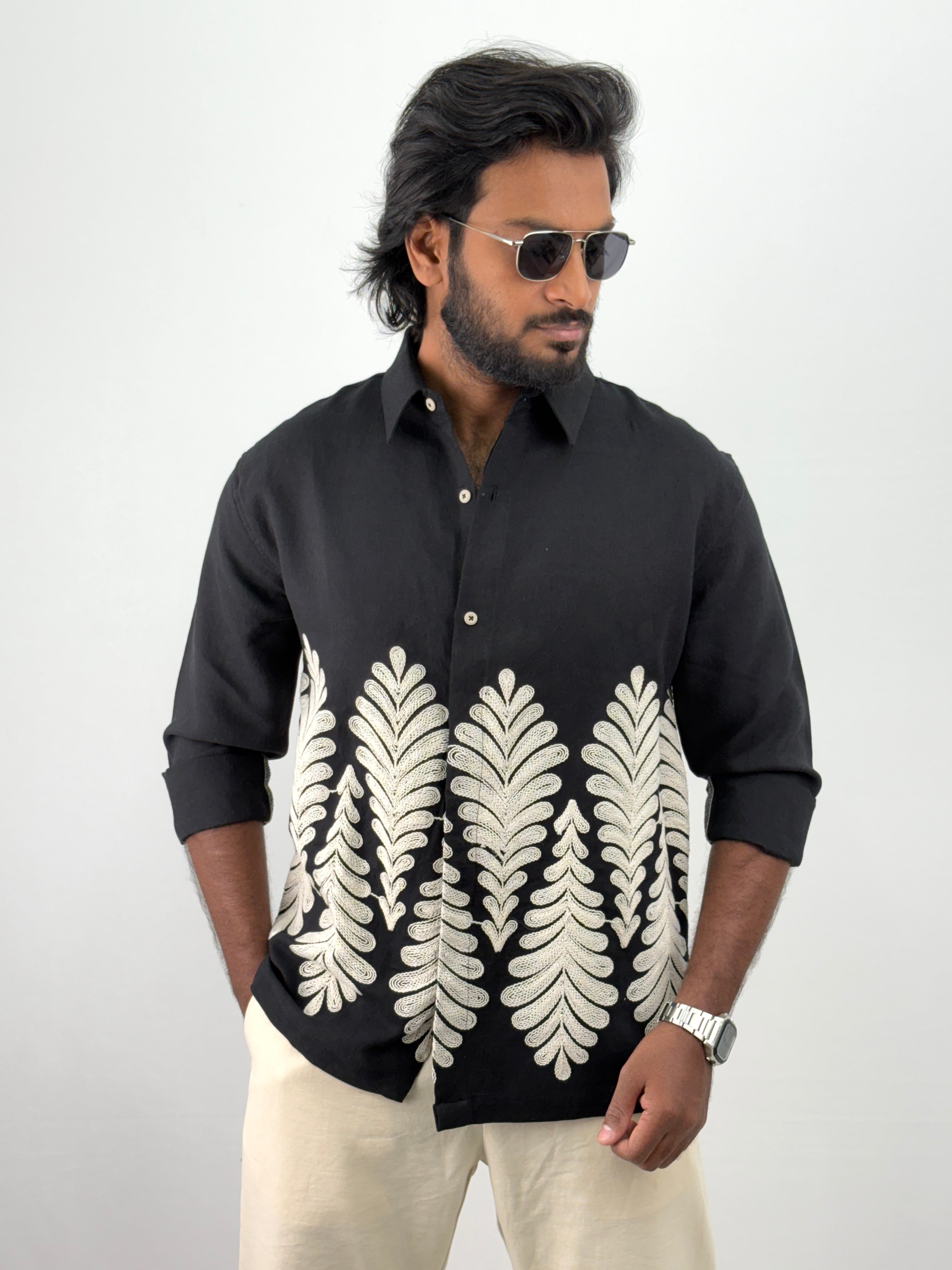 Black Embroidery Shirts