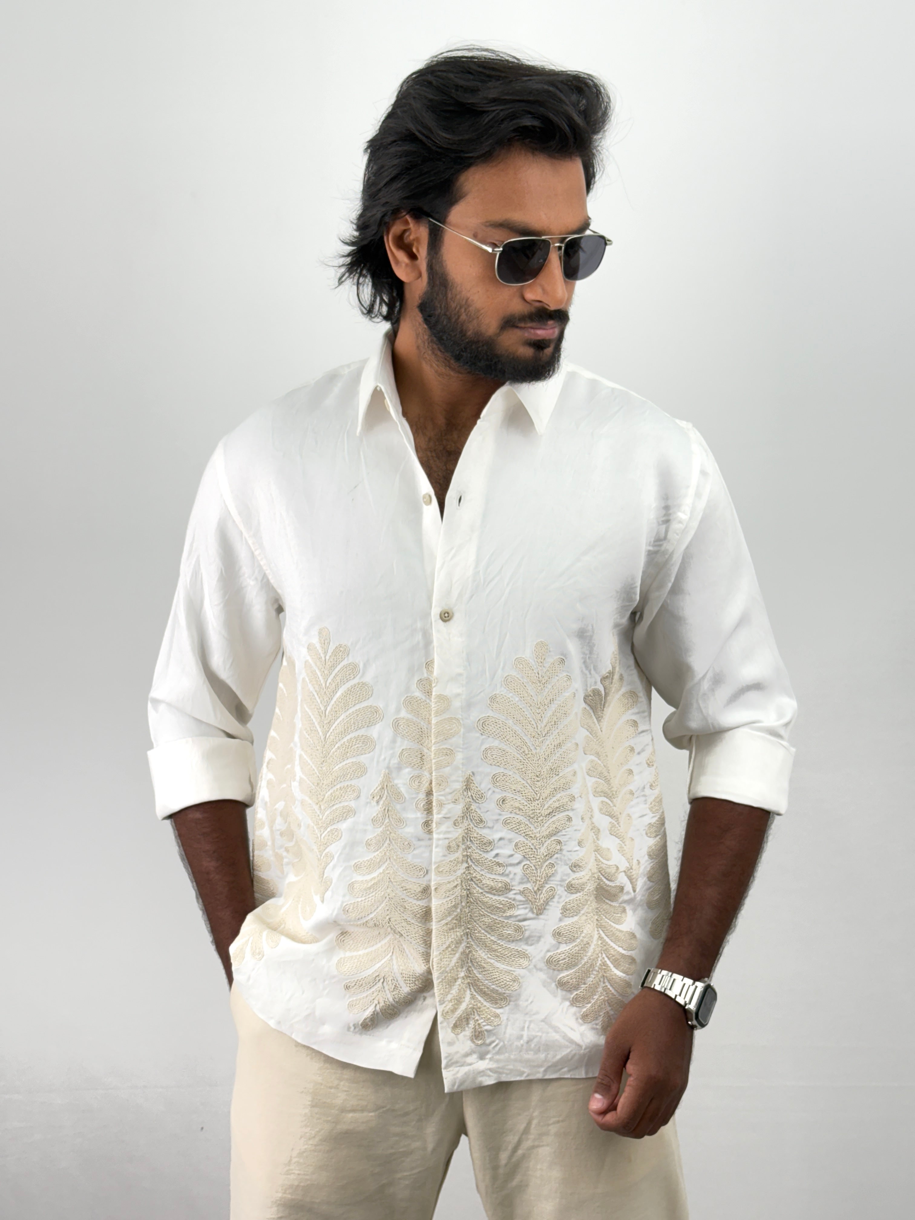 White Embroidery Shirts