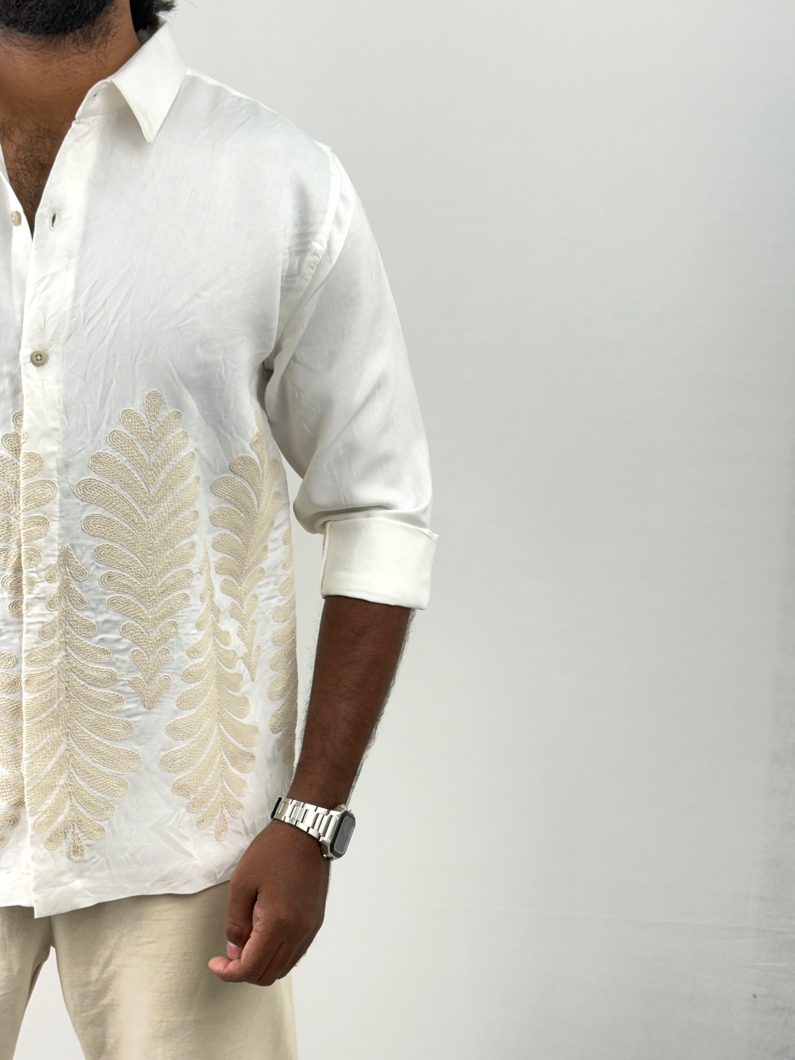 White Embroidery Shirts