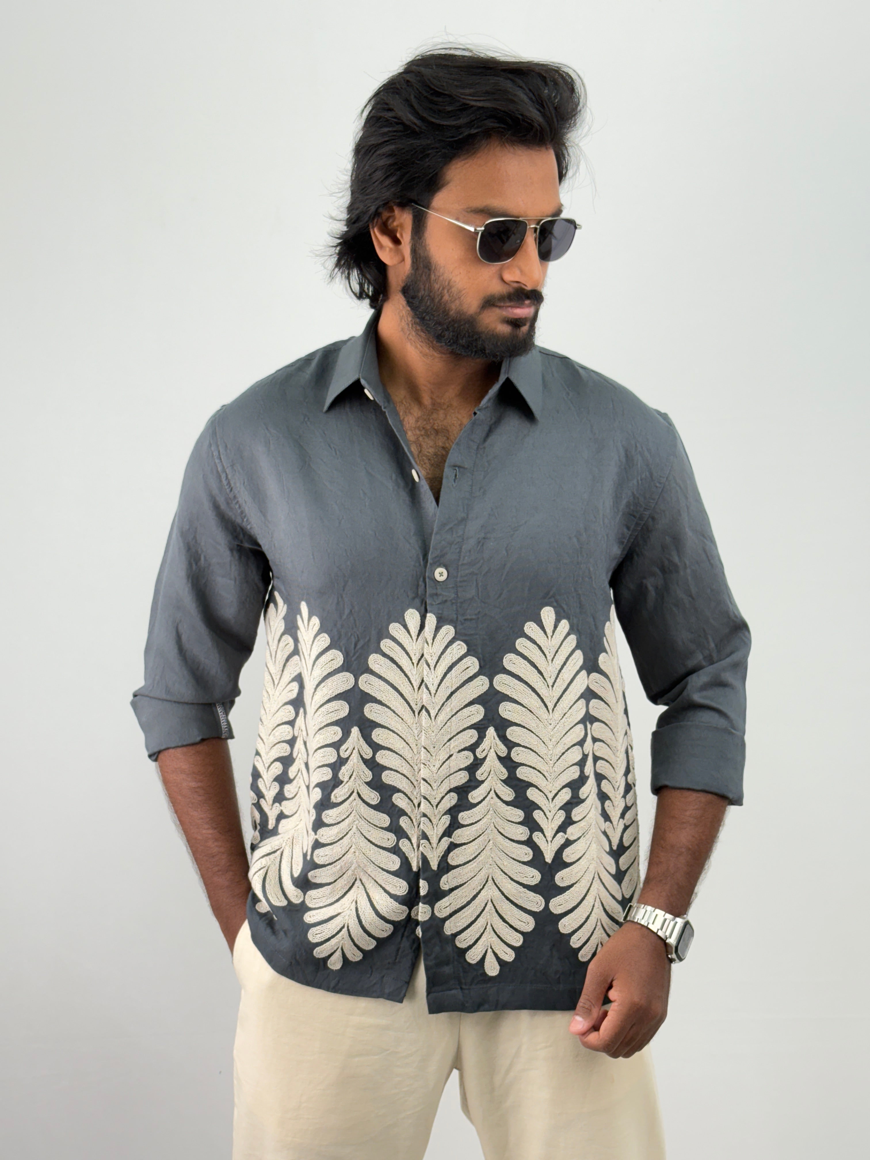 Teal Embroidery Shirts