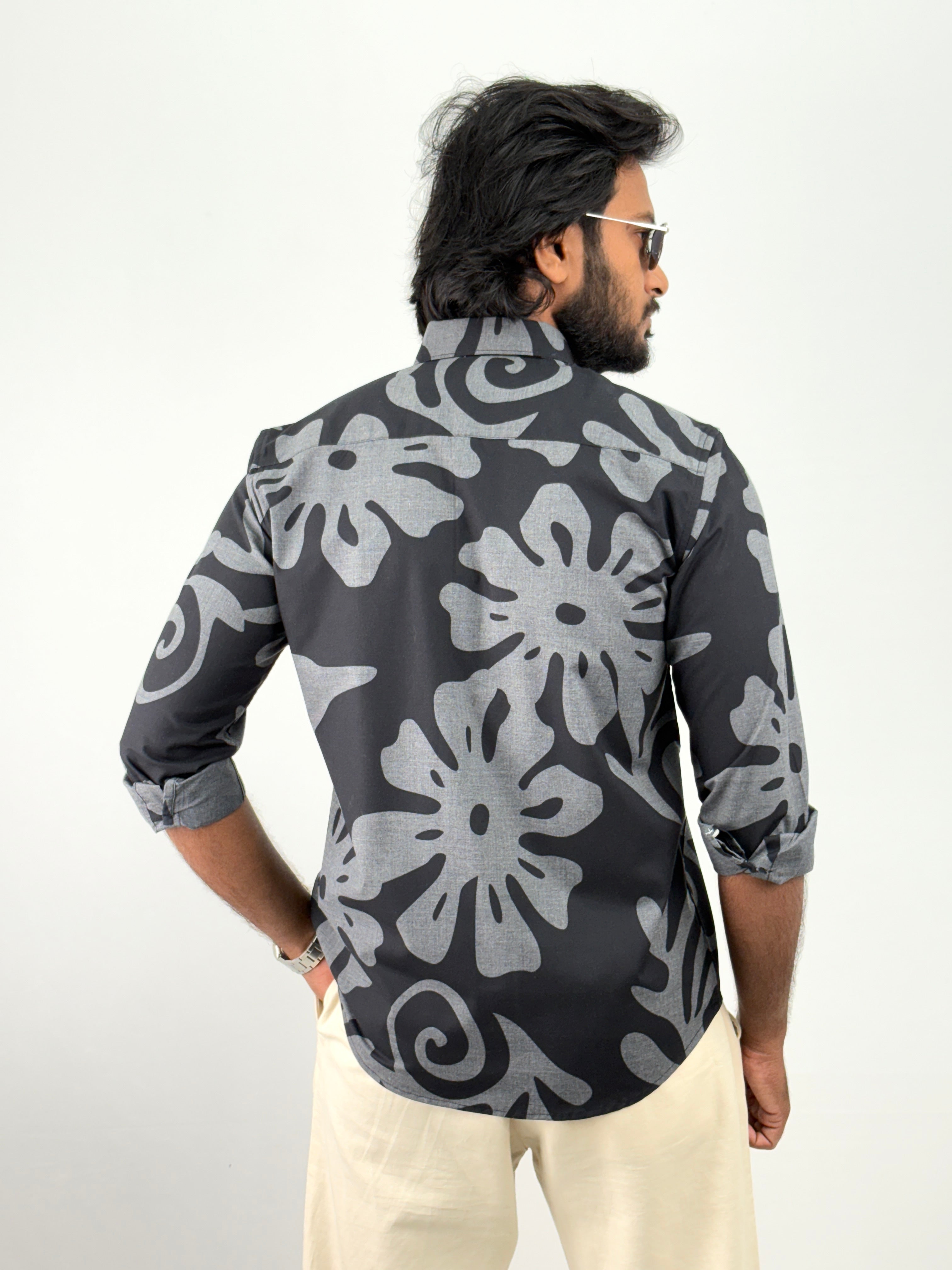 Black Grey IMP Printed Shirt