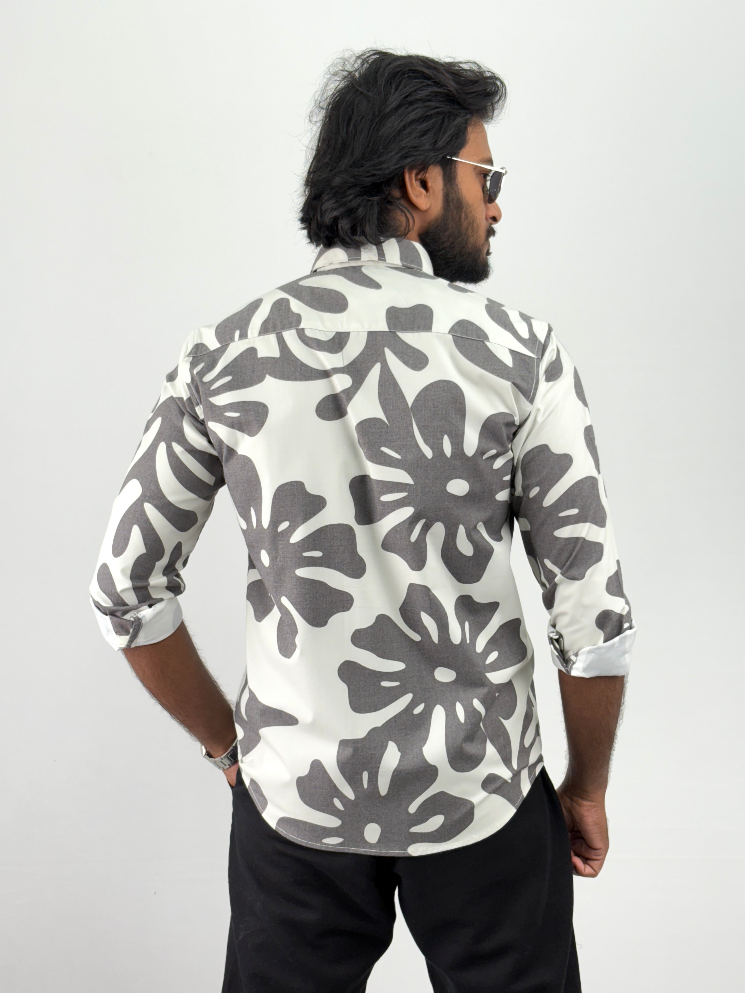 White Grey IMP Printed Shirt