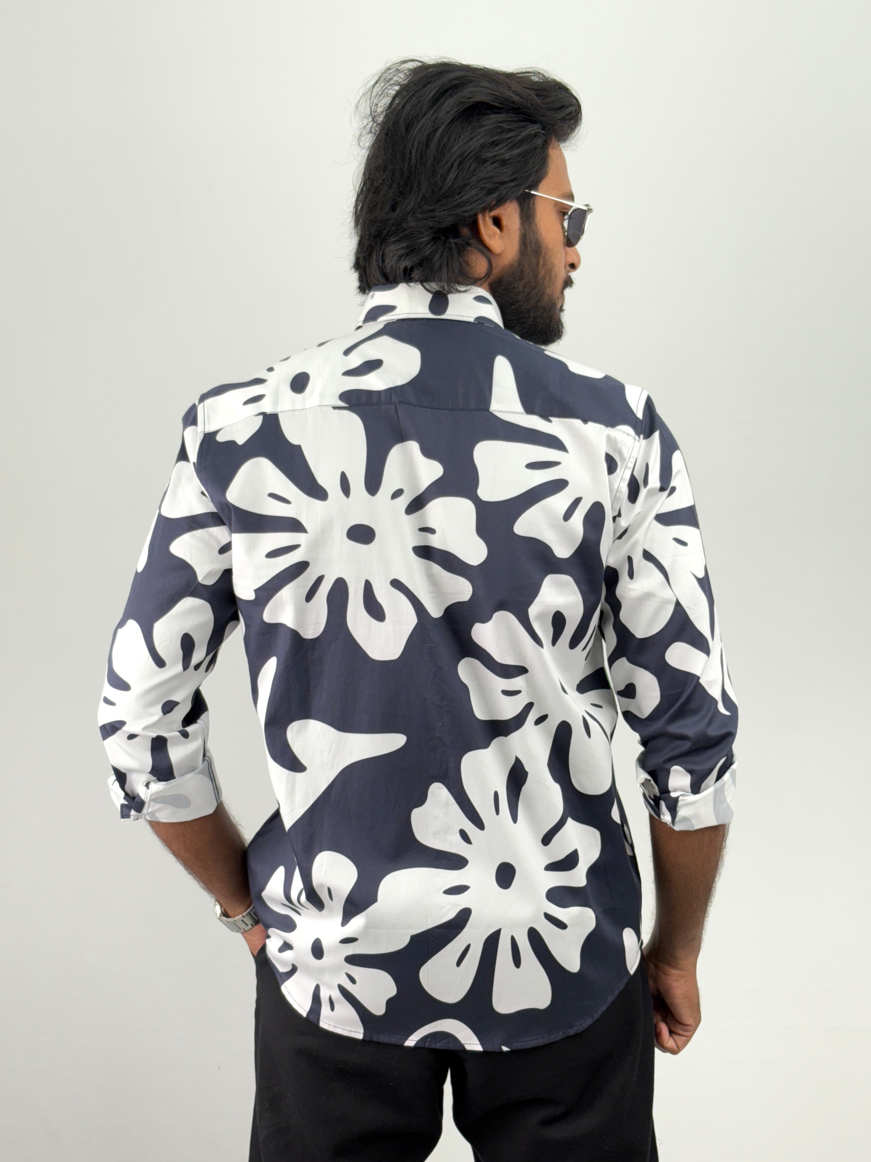 Navy White IMP Printed Shirt