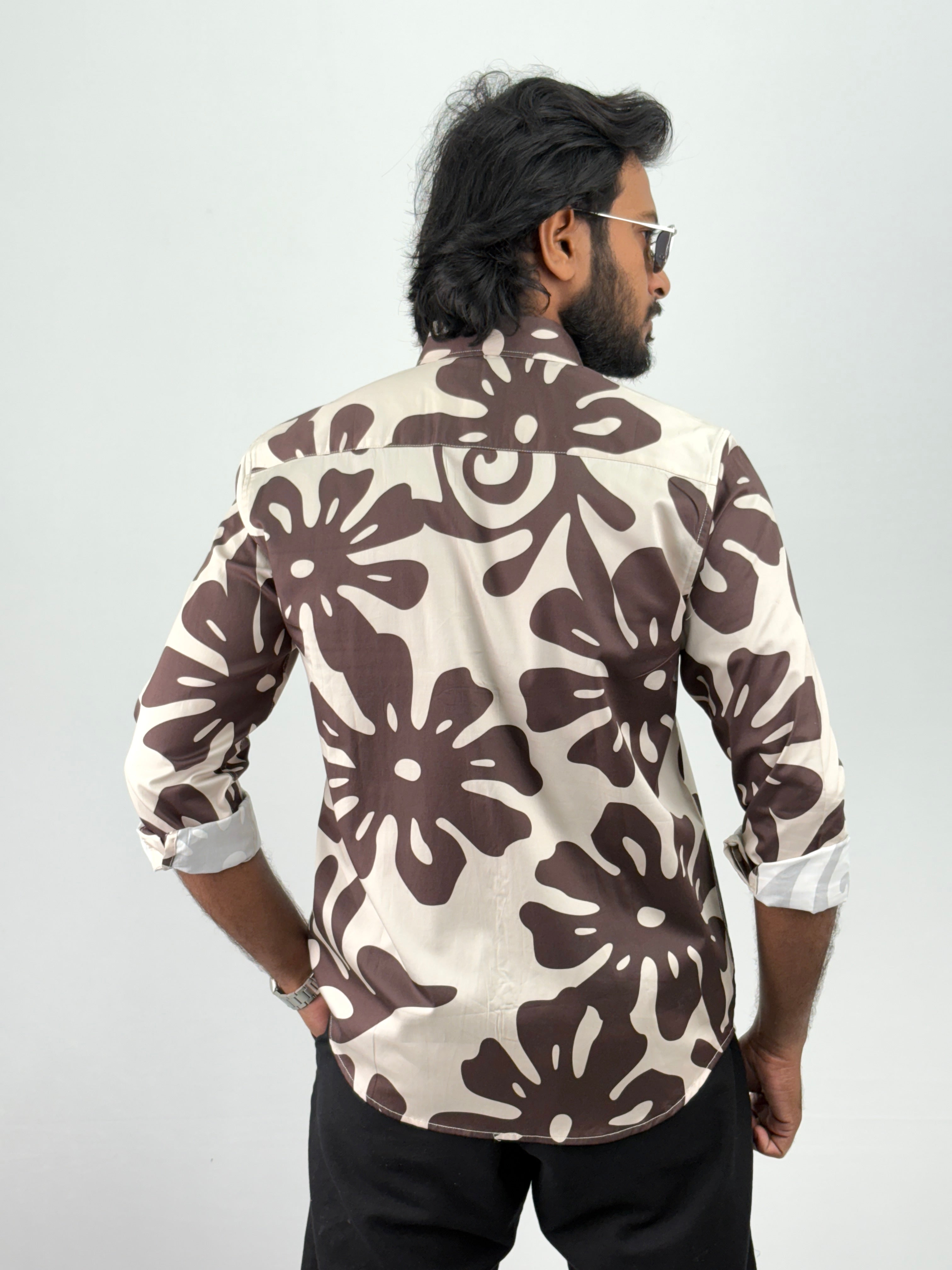 Beige Brown IMP Printed Shirt