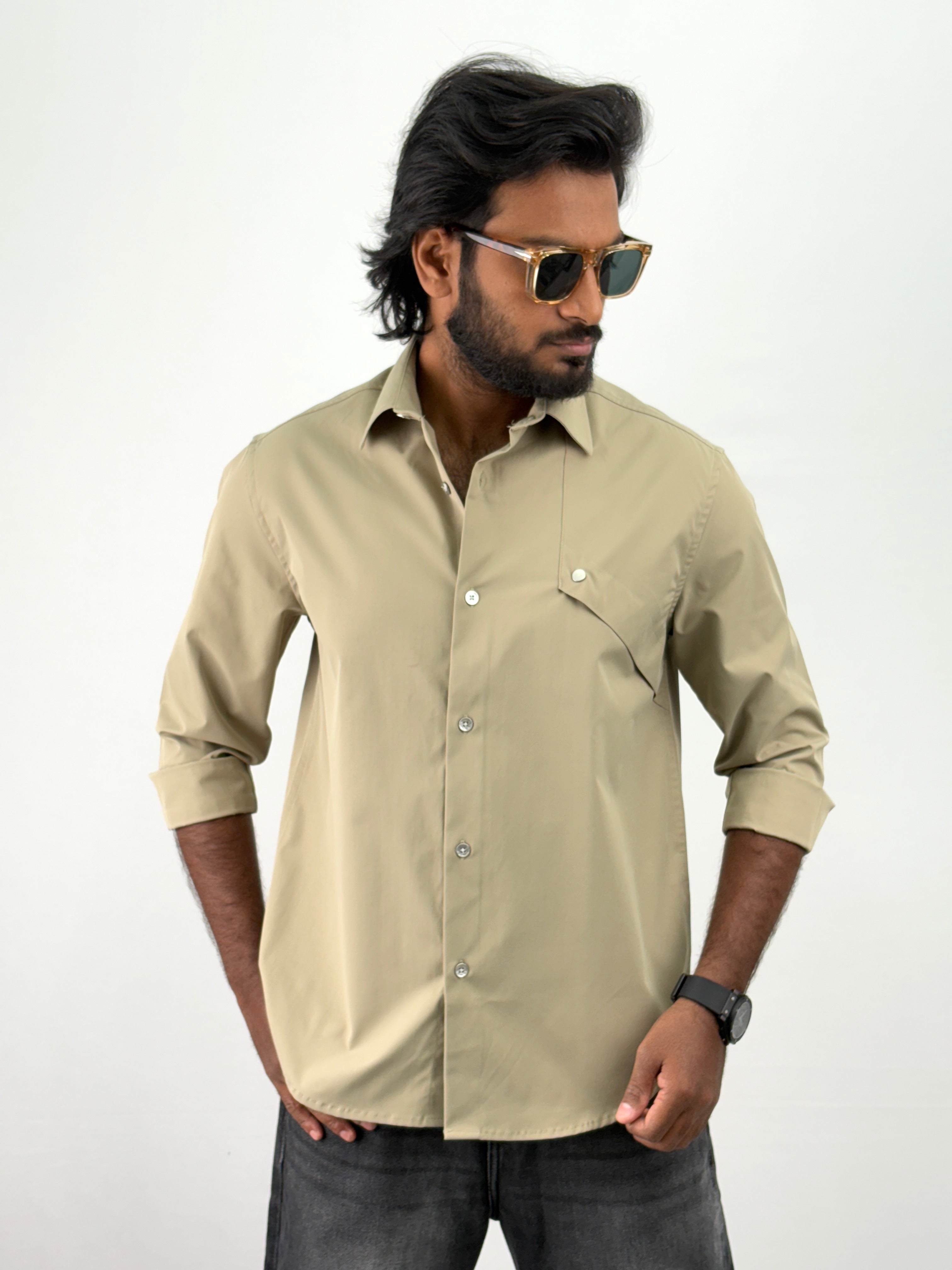 Beige Oversized Shirt