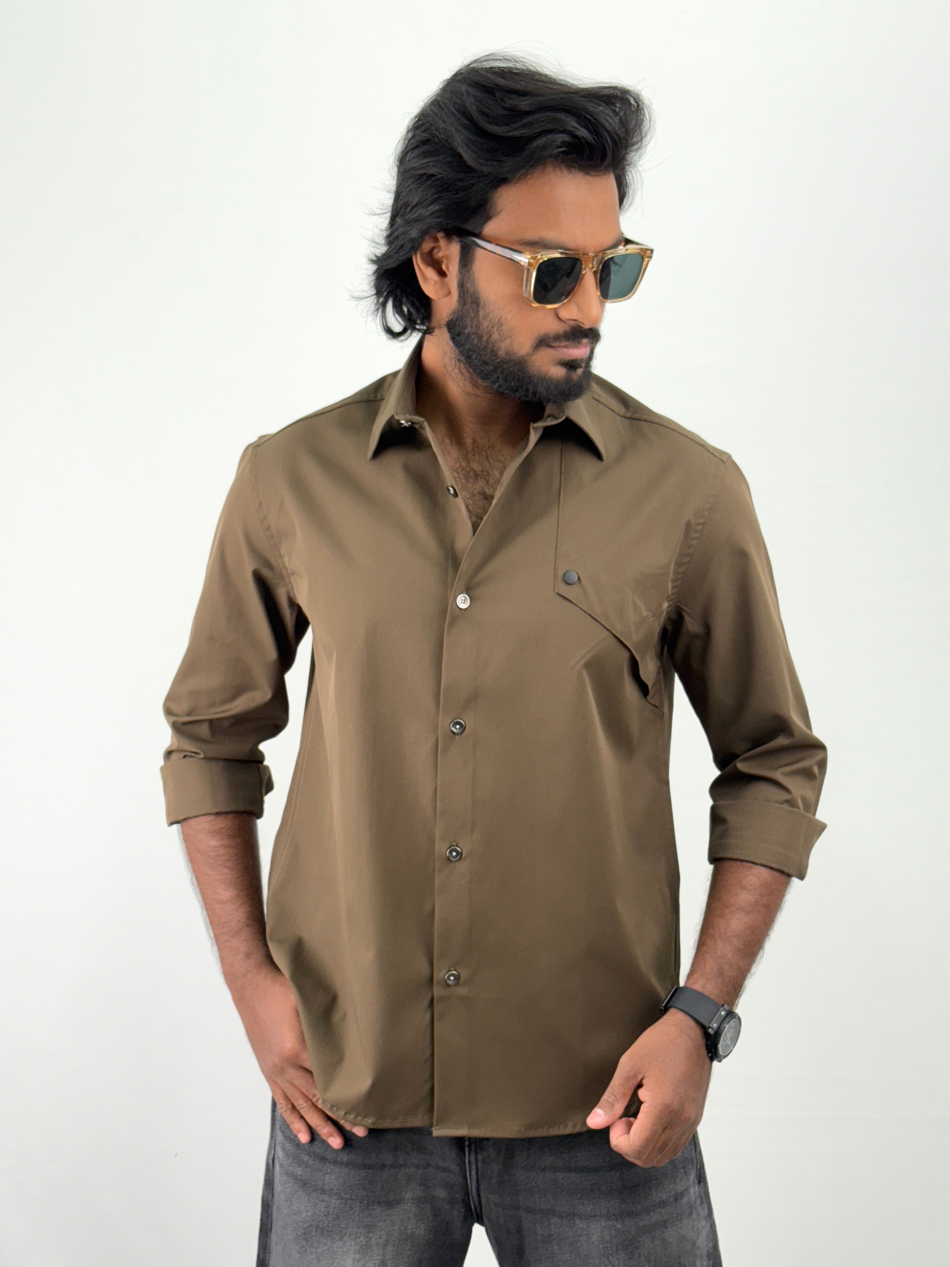 Dark Brown Oversized Shirt