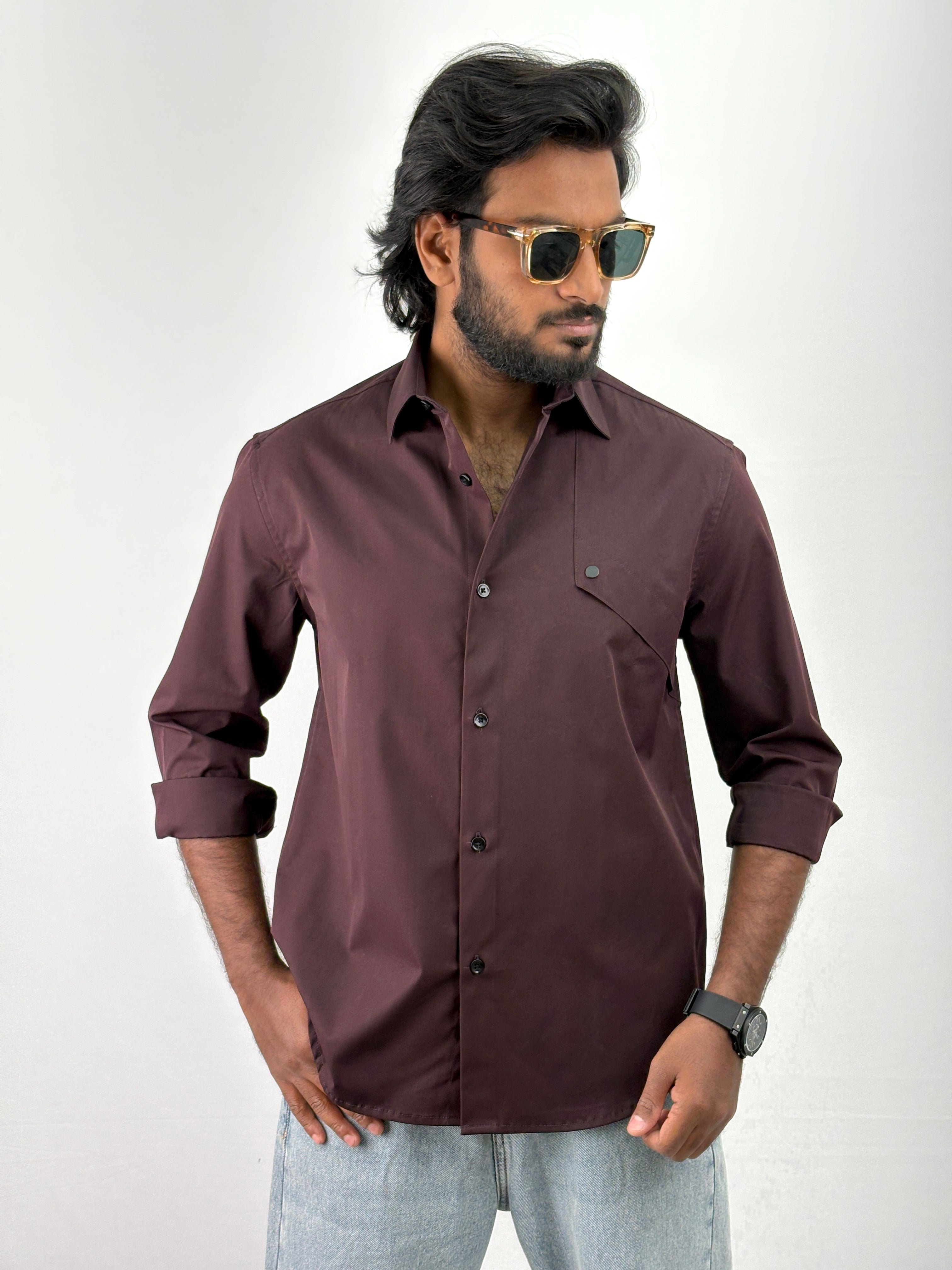 Maroon Oversized Shirt