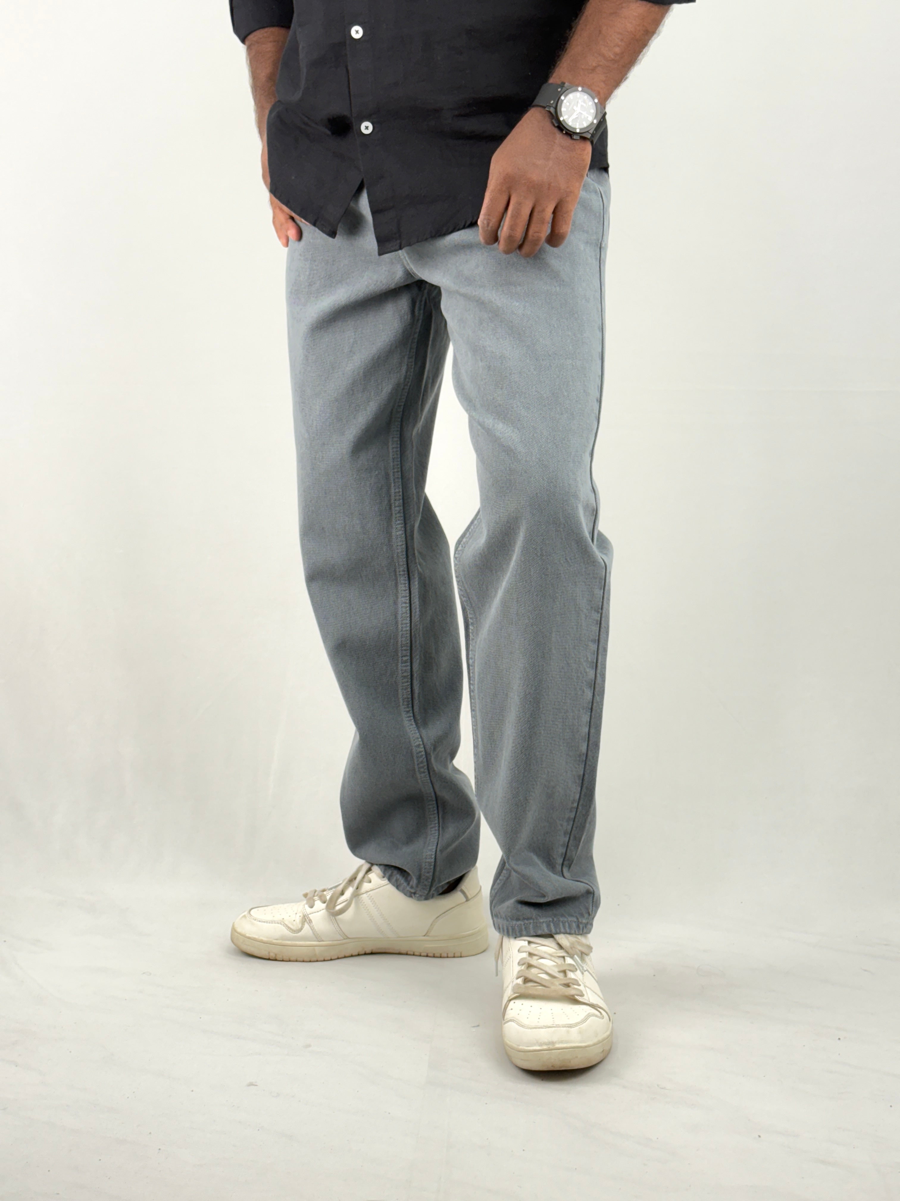 Grey Semi Baggy Jeans