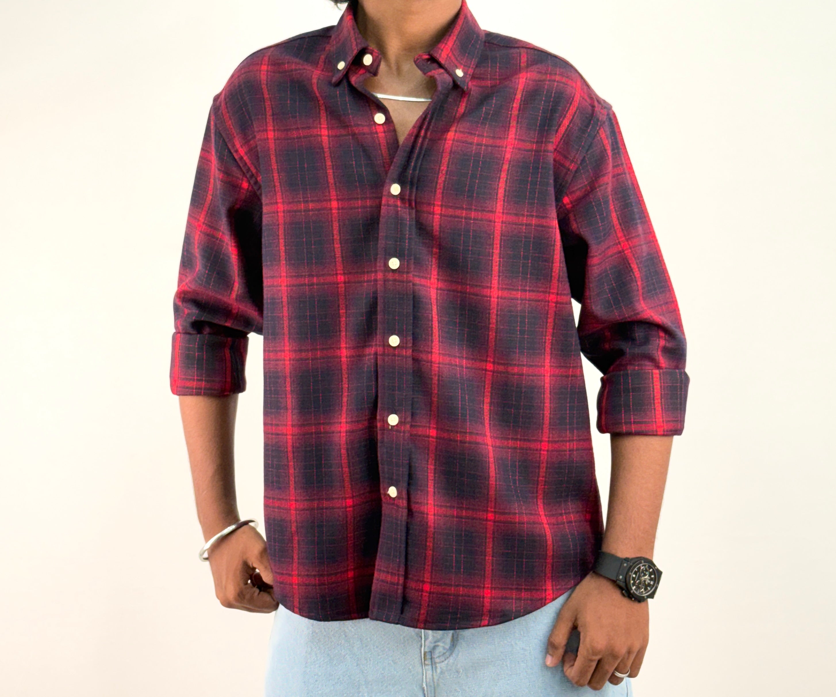 Red Black IMP Flannel Shirt 2