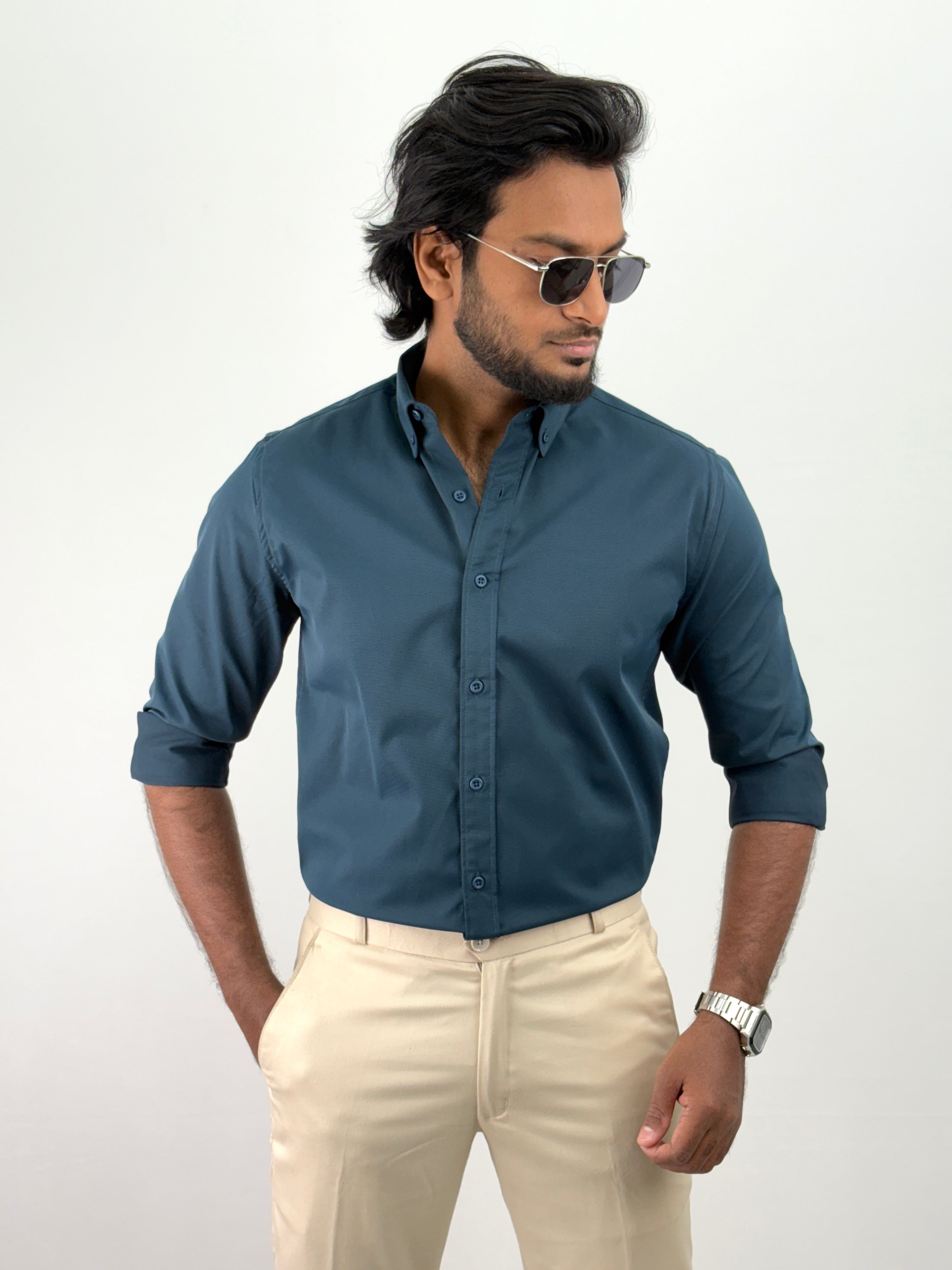 Peacock Blue IMP Plain Shirt