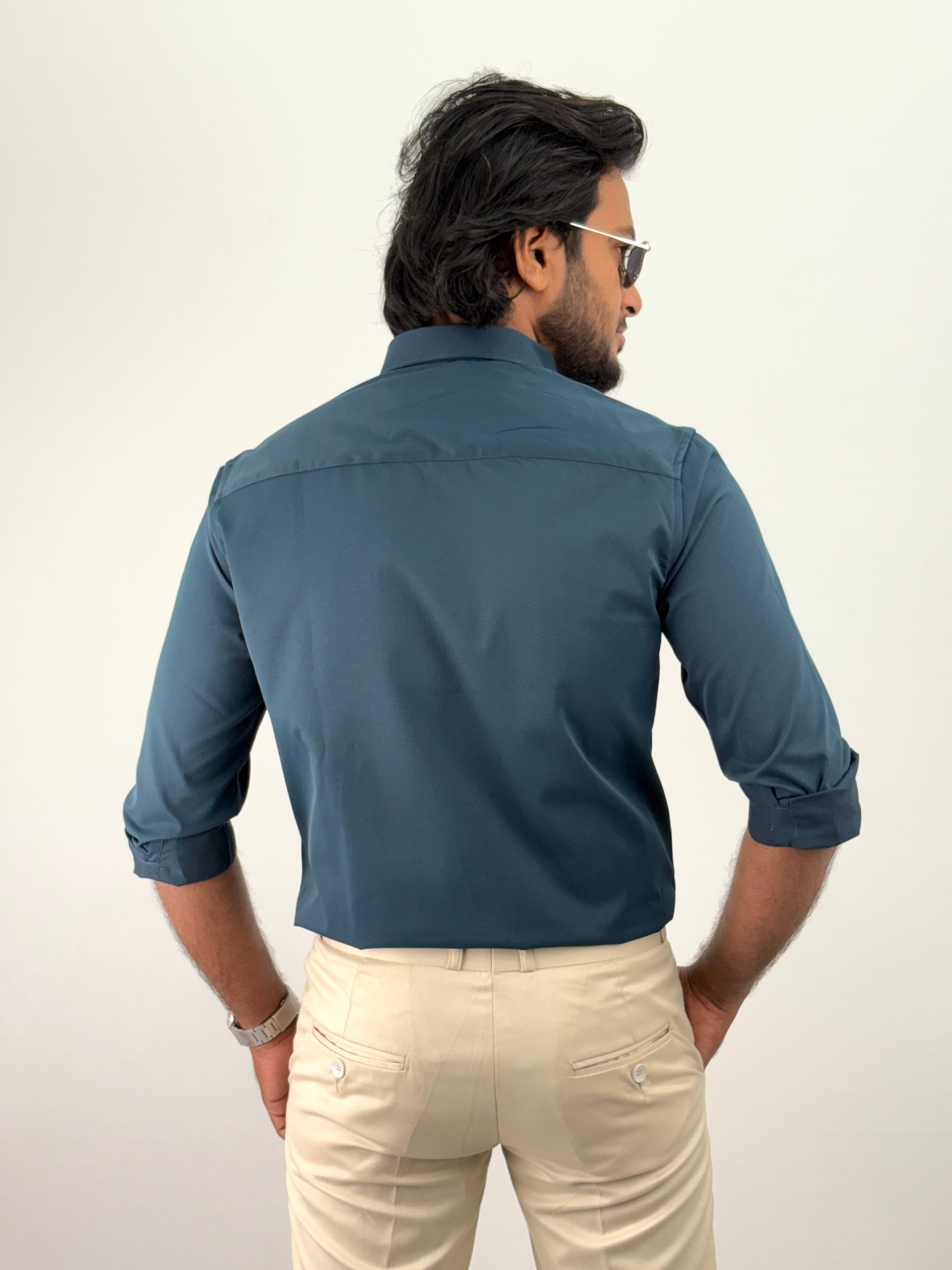 Peacock Blue IMP Plain Shirt
