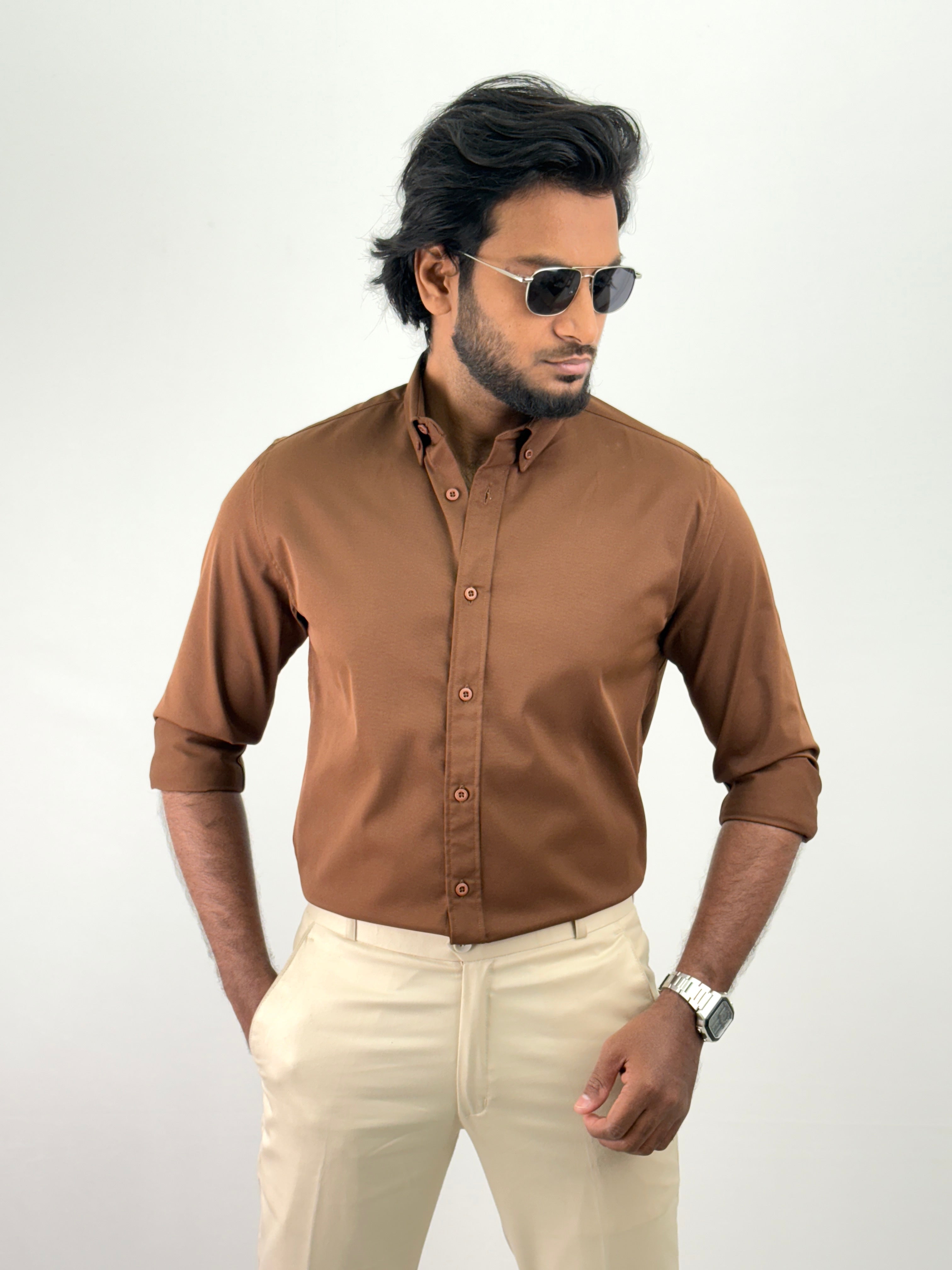 Brown IMP Plain Shirt