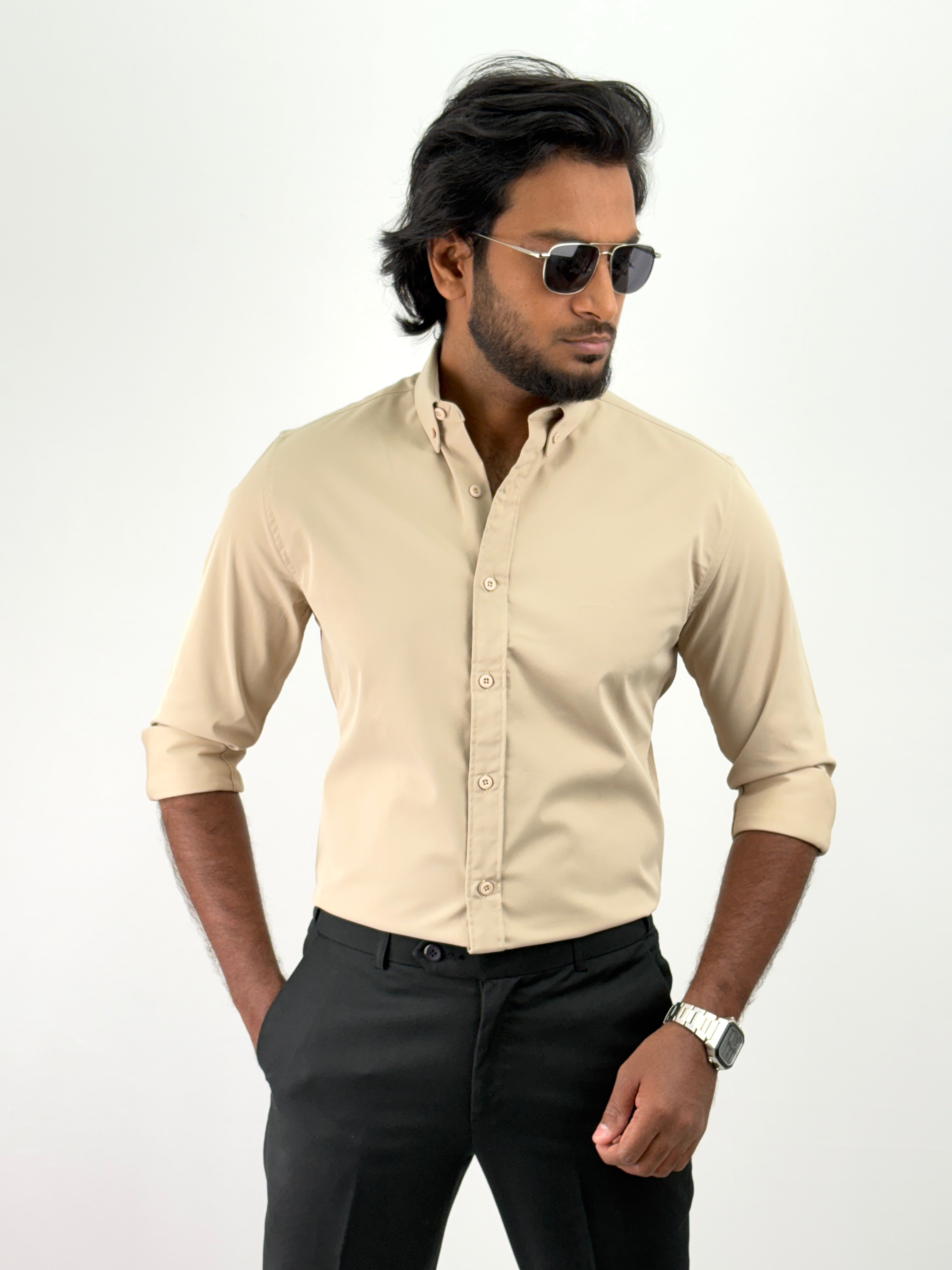 Beige IMP Plain Shirt