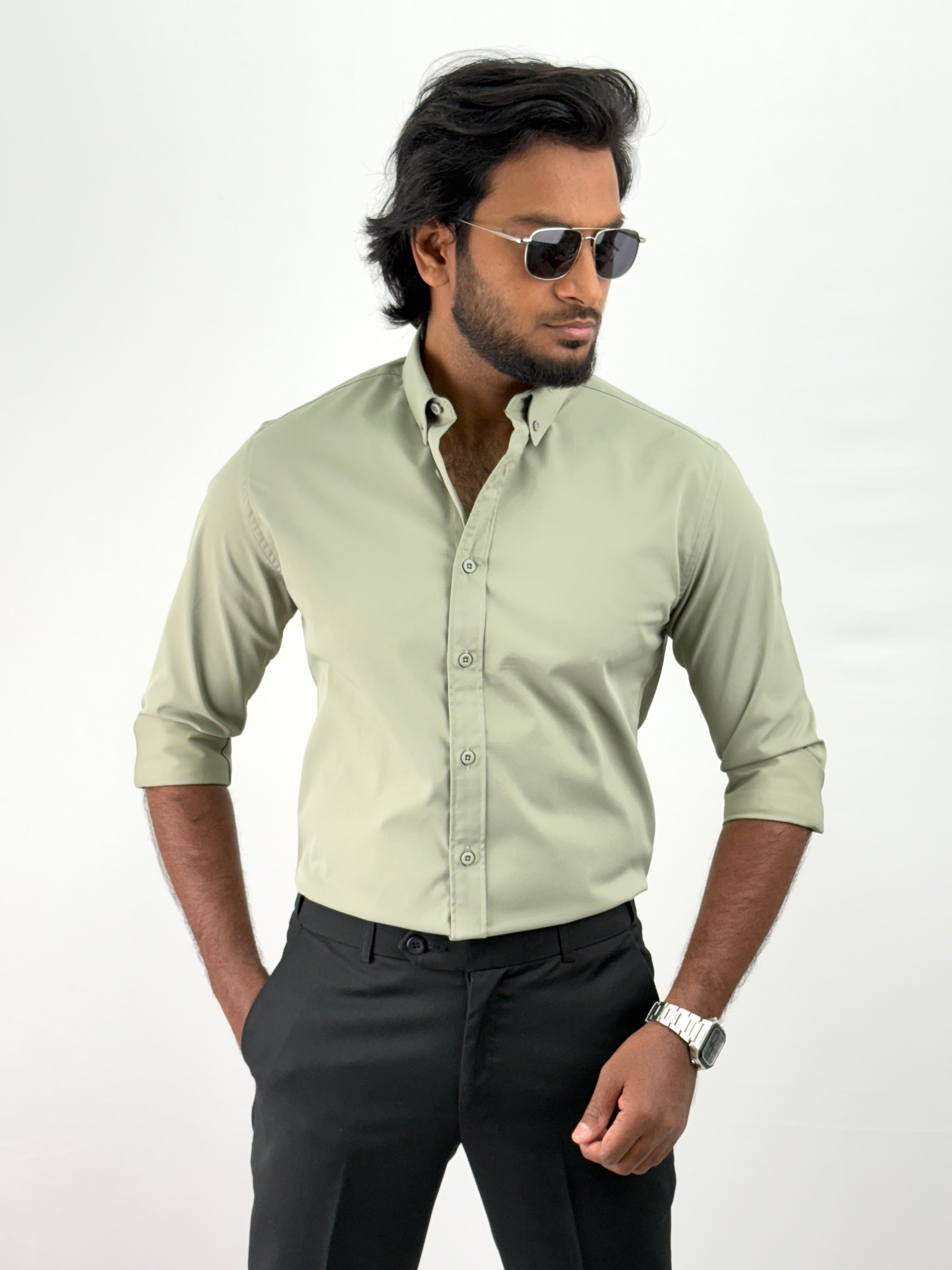 Pale Green IMP Plain Shirt