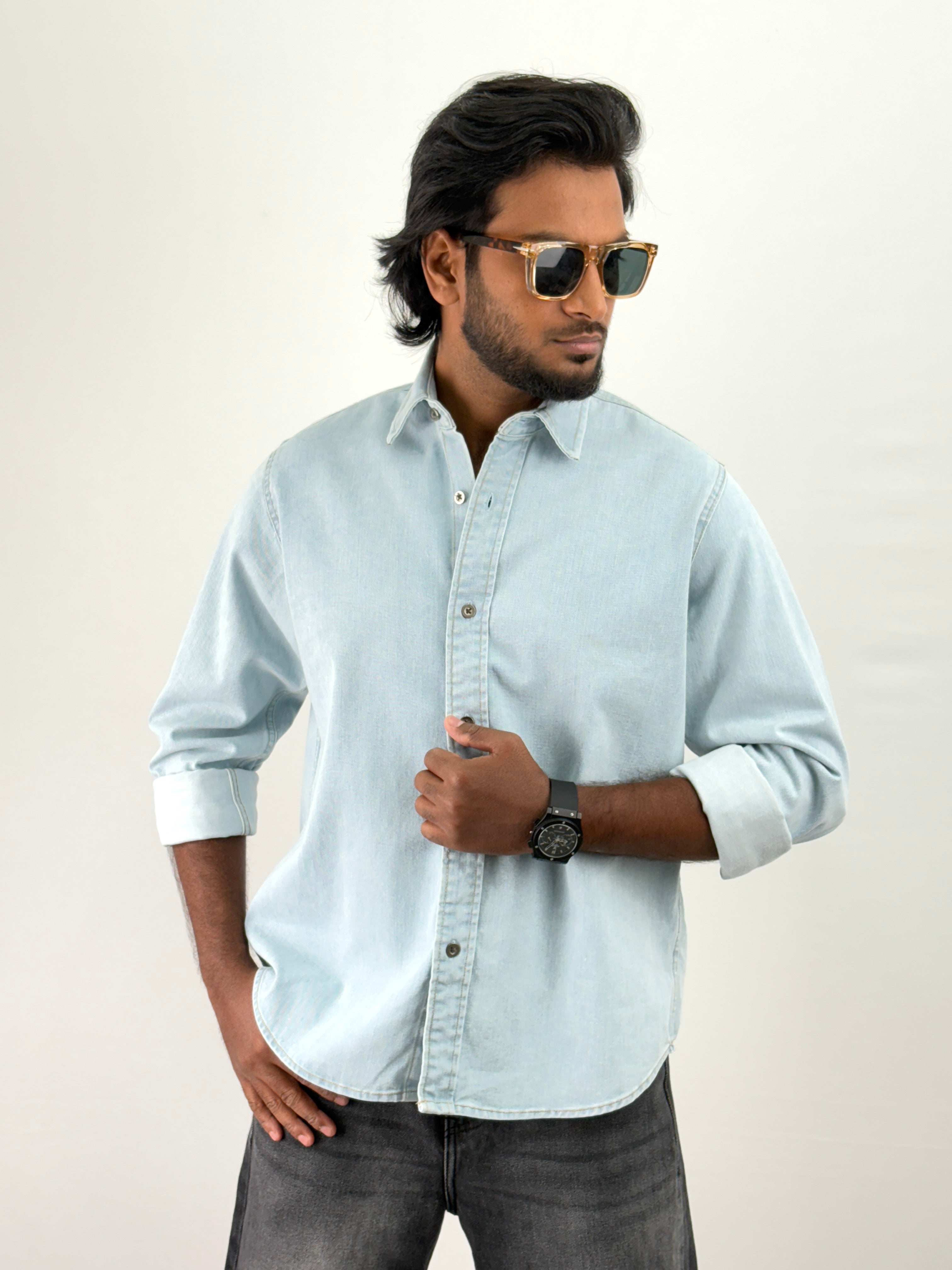 Ice Blue Denim Shirts