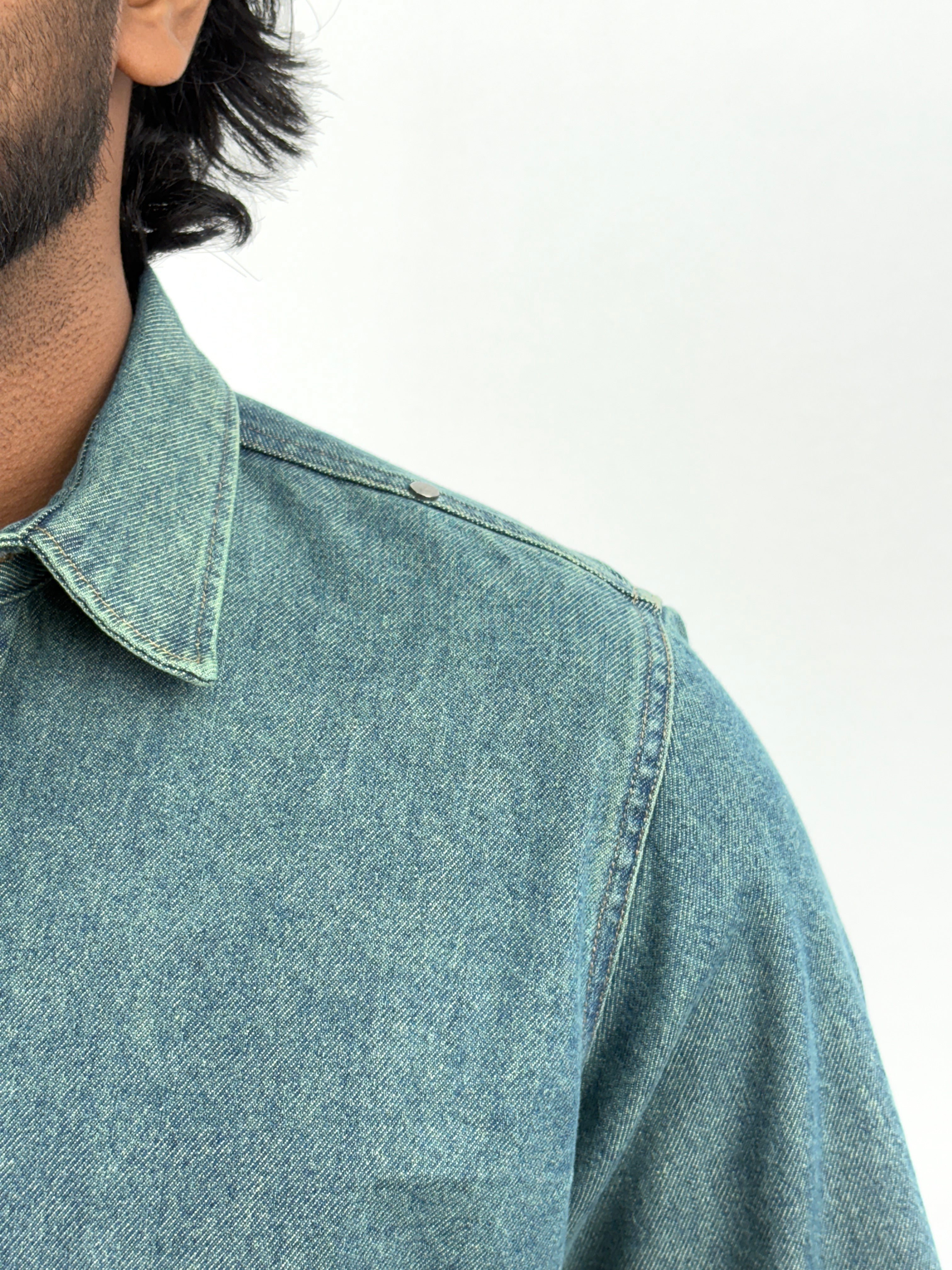 Green Tinted Denim Shirts