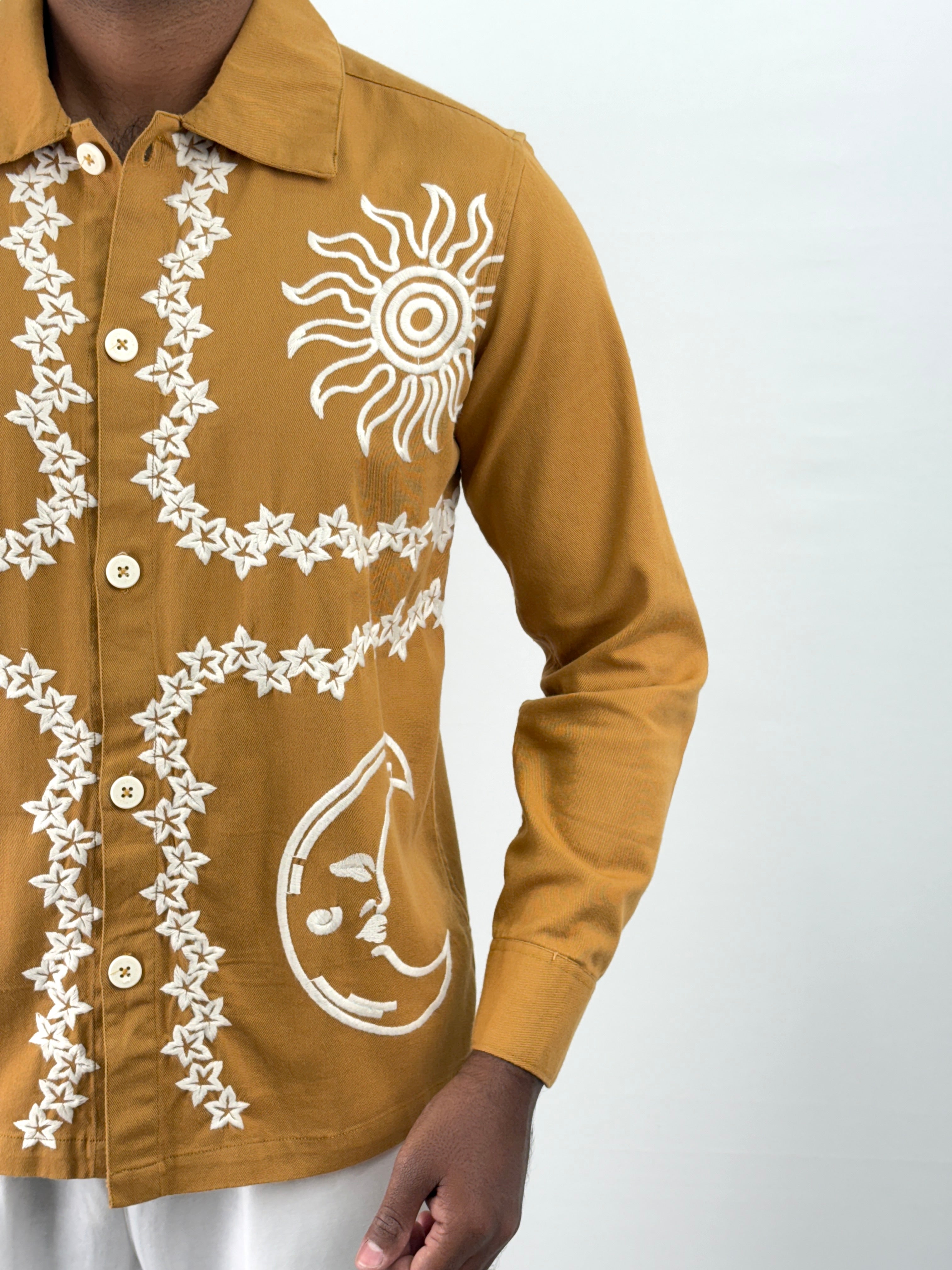 Mustard Embroidery Shacket