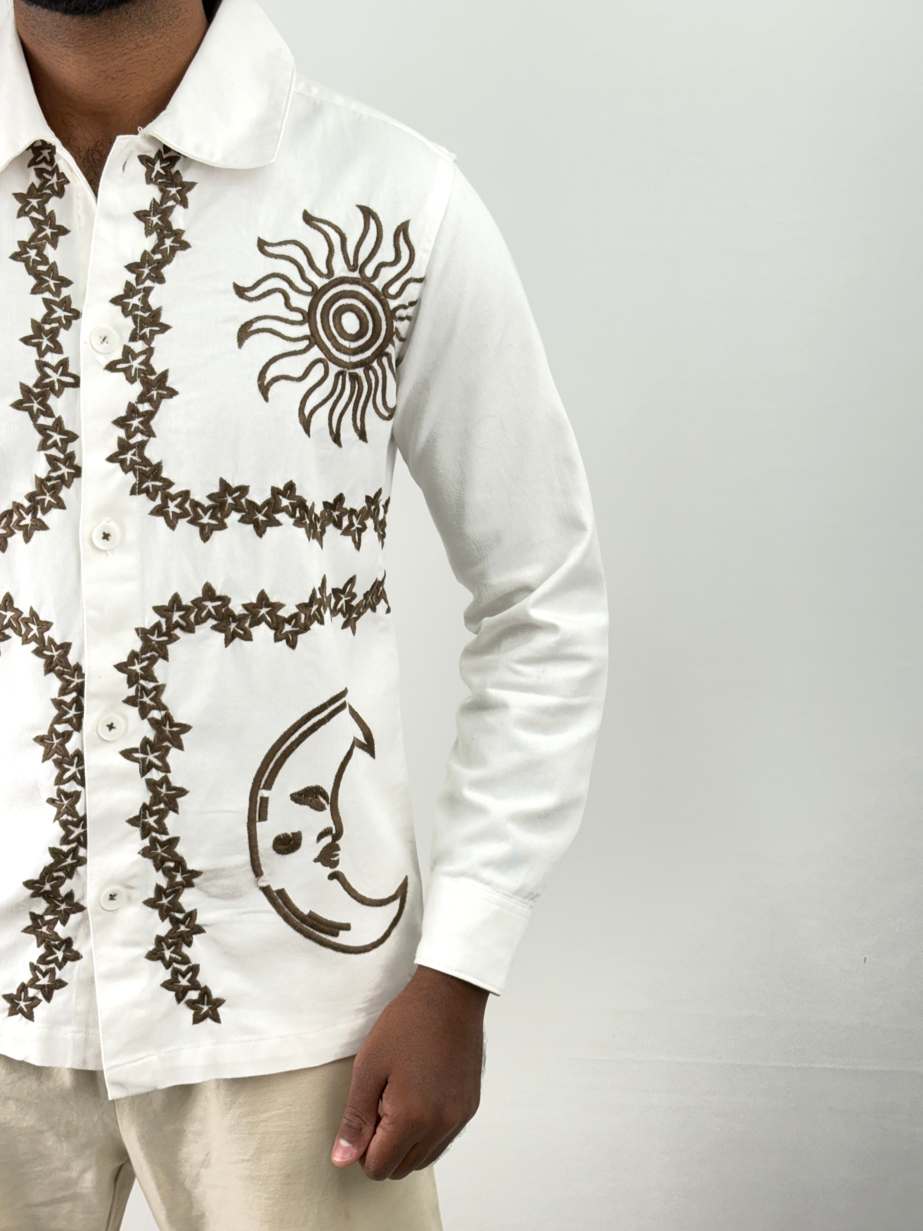 White Embroidery Shacket
