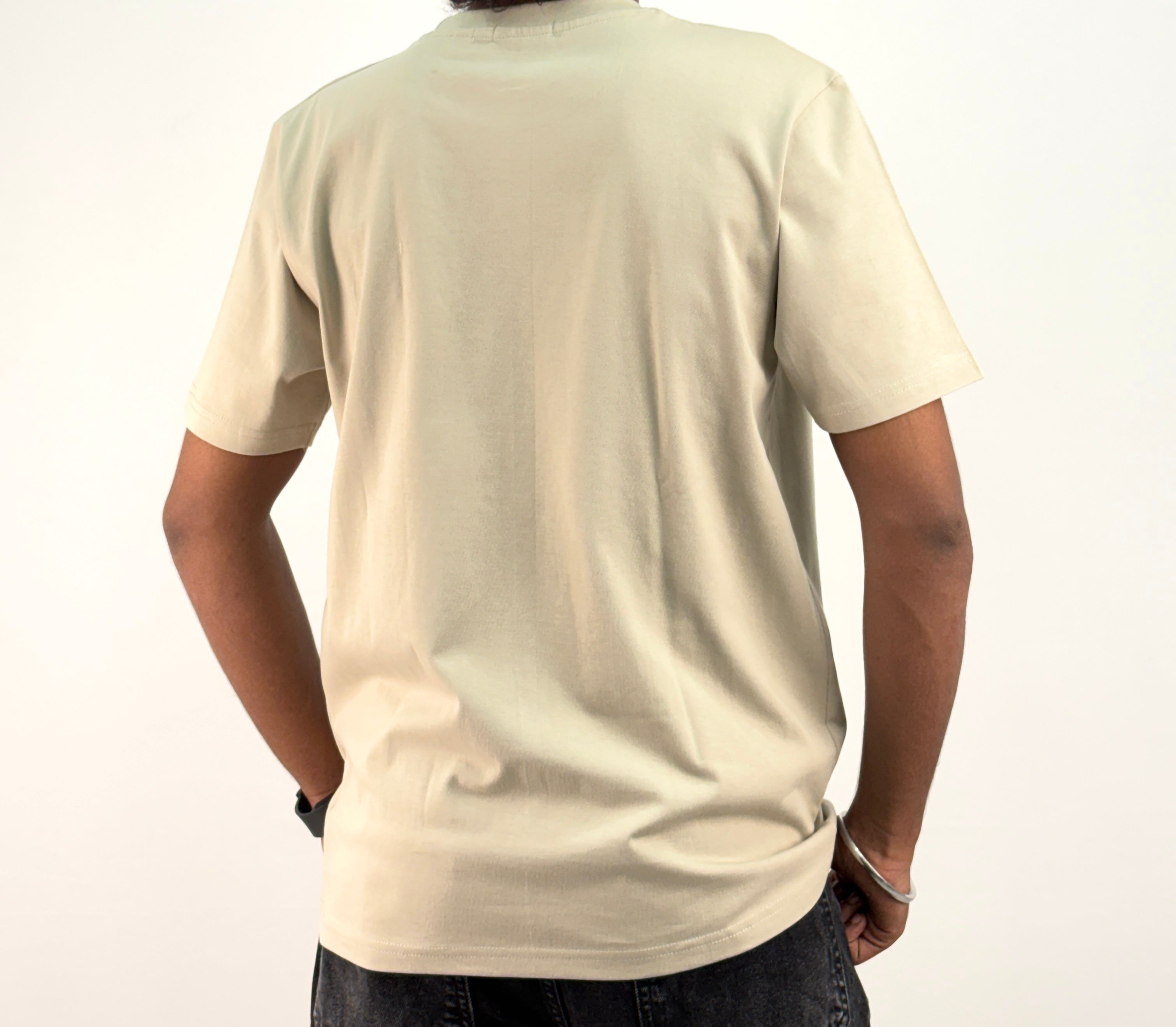 Beige Half Sleeve T-Shirt