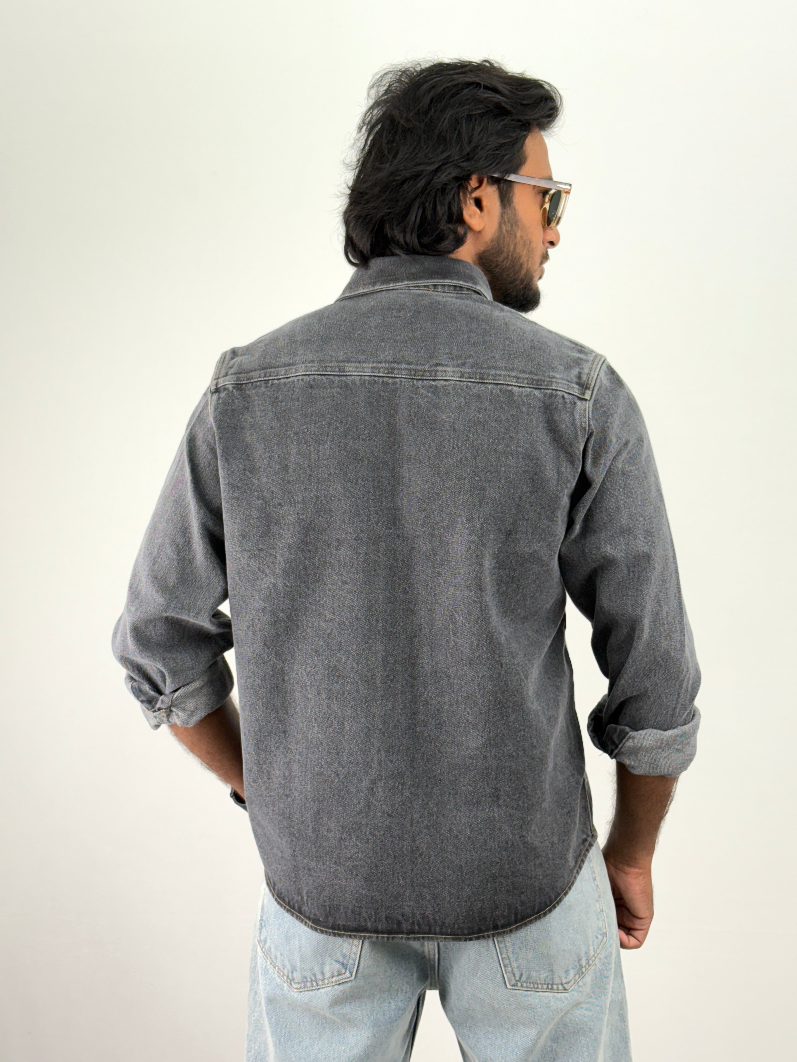 Dark Grey Denim Shirts