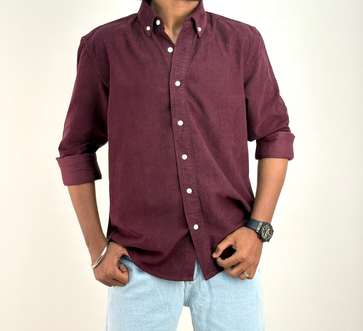 Wine Corduroy Shirt