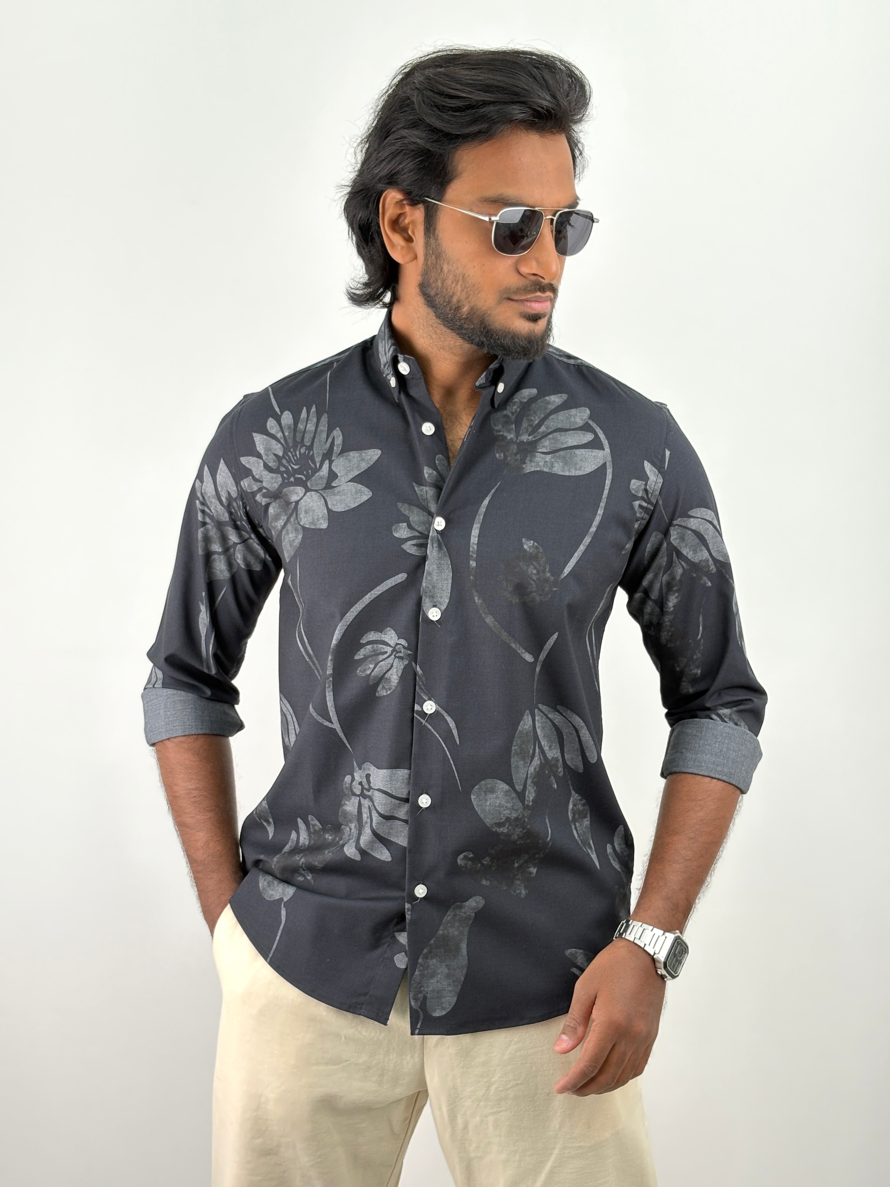 Dark Navy Printed Shirts
