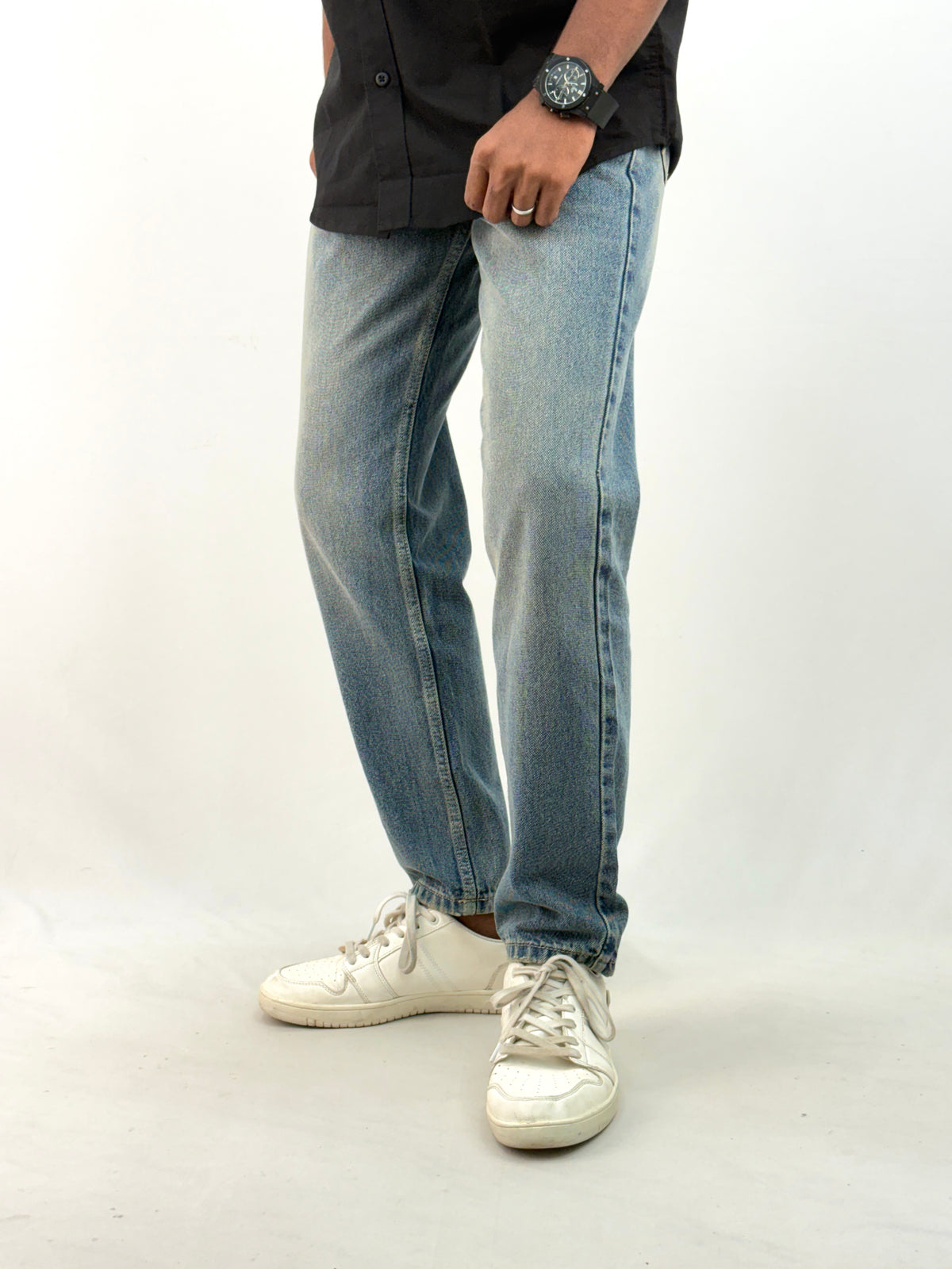 Green Tinted Semi Baggy Jean 1