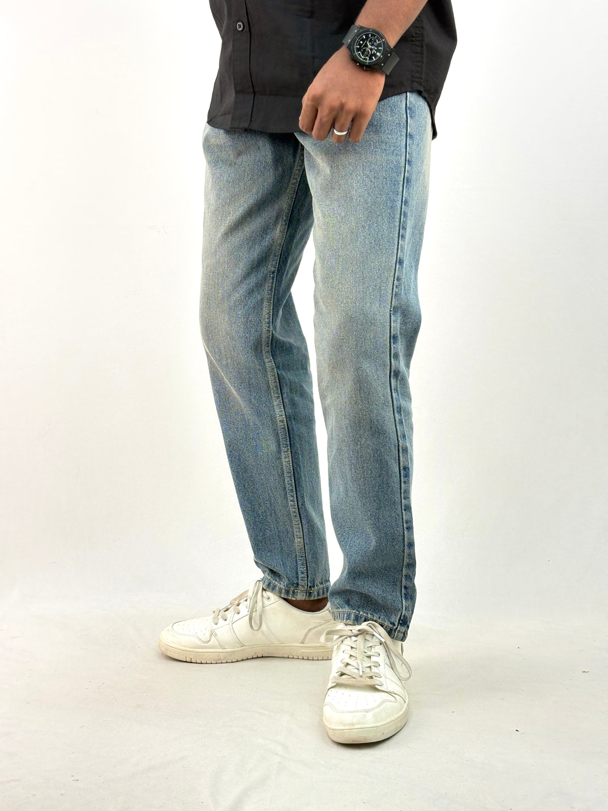 Denim Blue Semi Baggy Jean 1