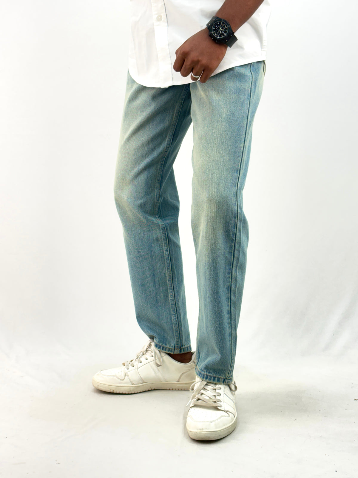 Dusty Green Semi Baggy Jean 1