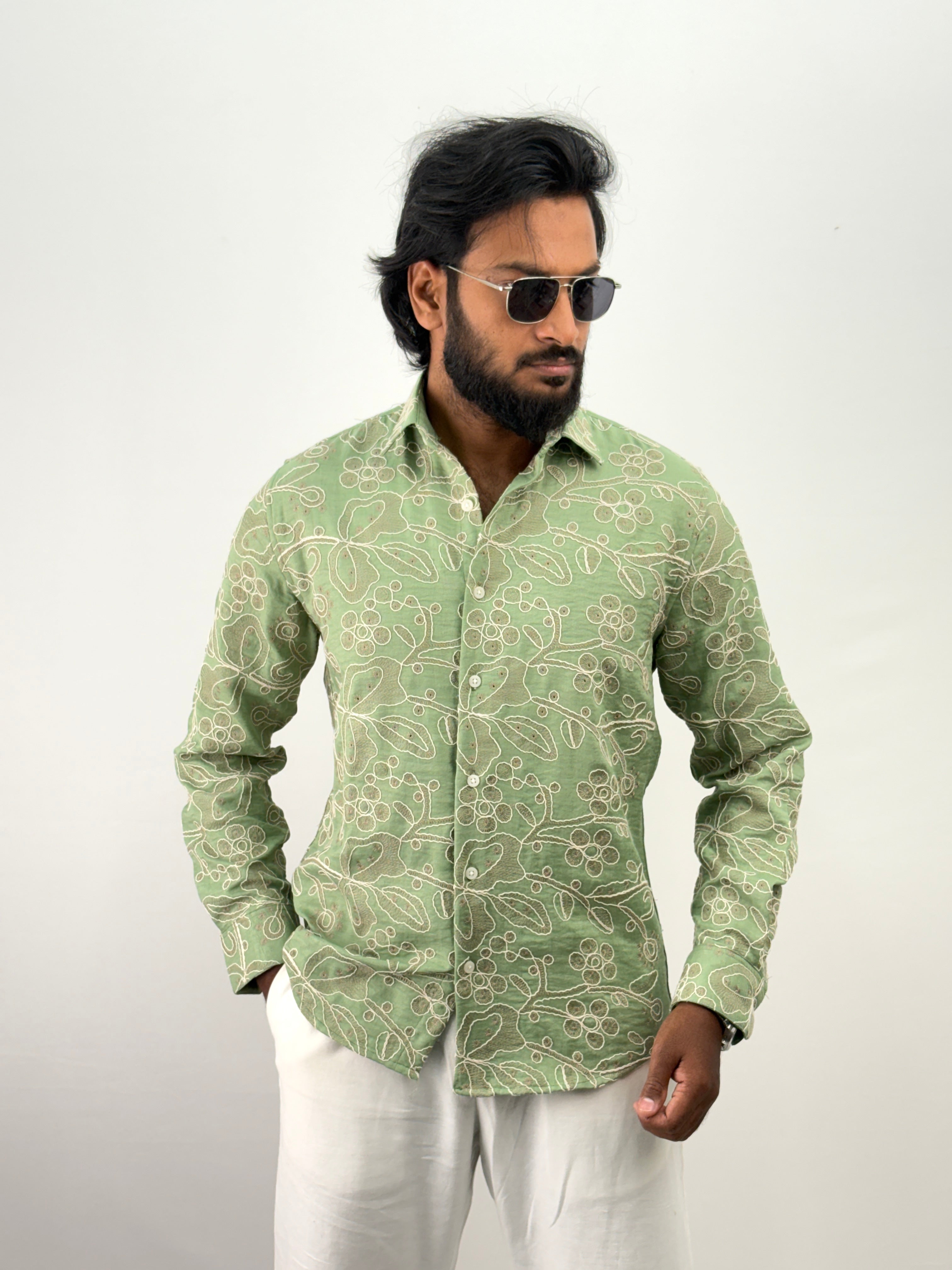 Green Embroidery Shirt 14