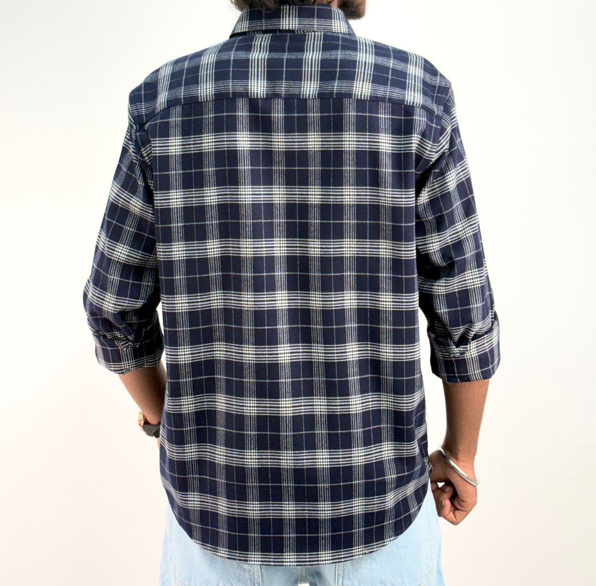 White Navy IMP Flannel Shirt 3