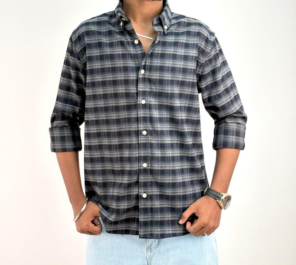 Dark Grey IMP Flannel Shirt 3
